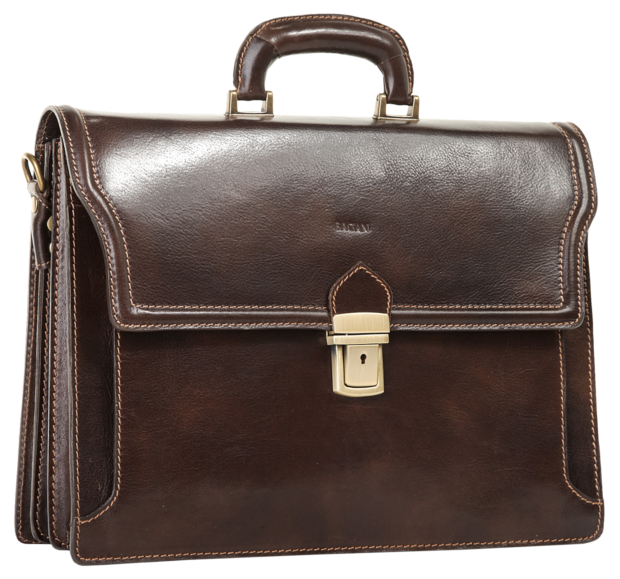 Bagan Aktentasche, echt Leder, Made in Italy