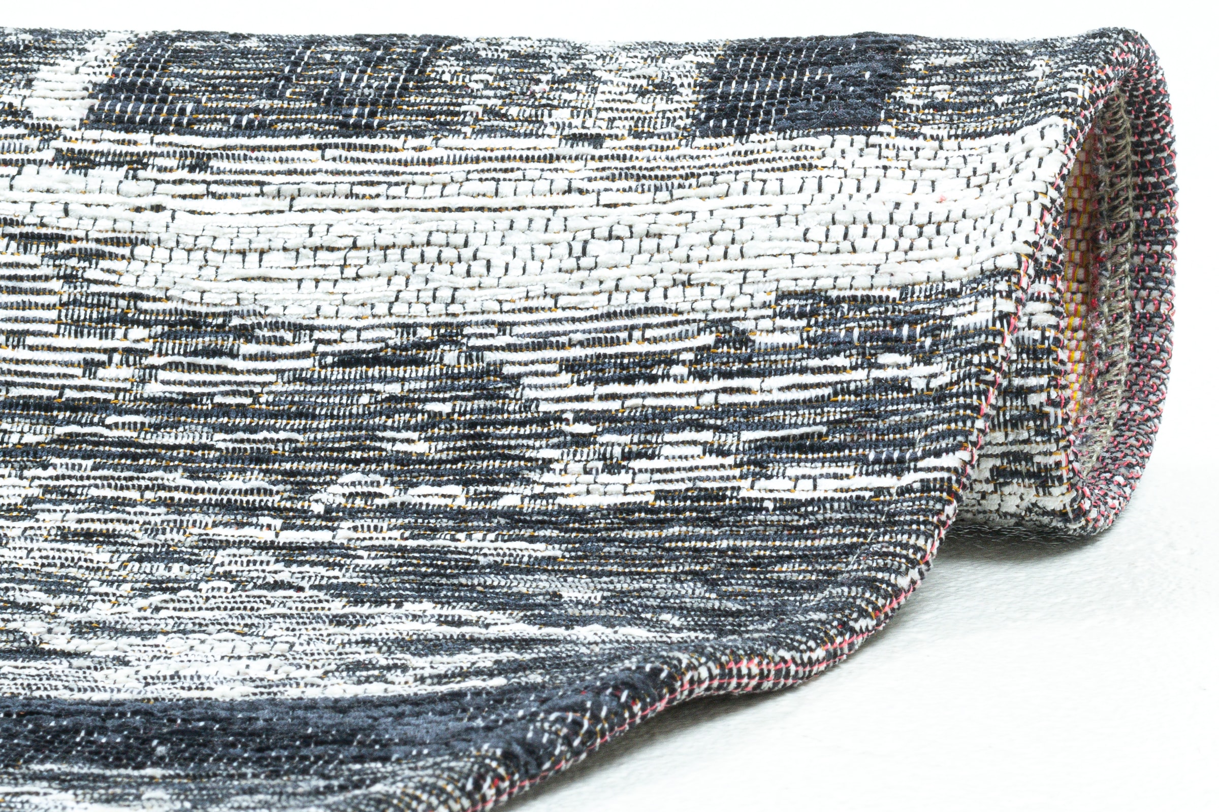 Sansibar Teppich »Keitum 010« rund 3 mm Höhe Flachgewebe, modernes Holz Design, Motiv, gekreuzte Säbel