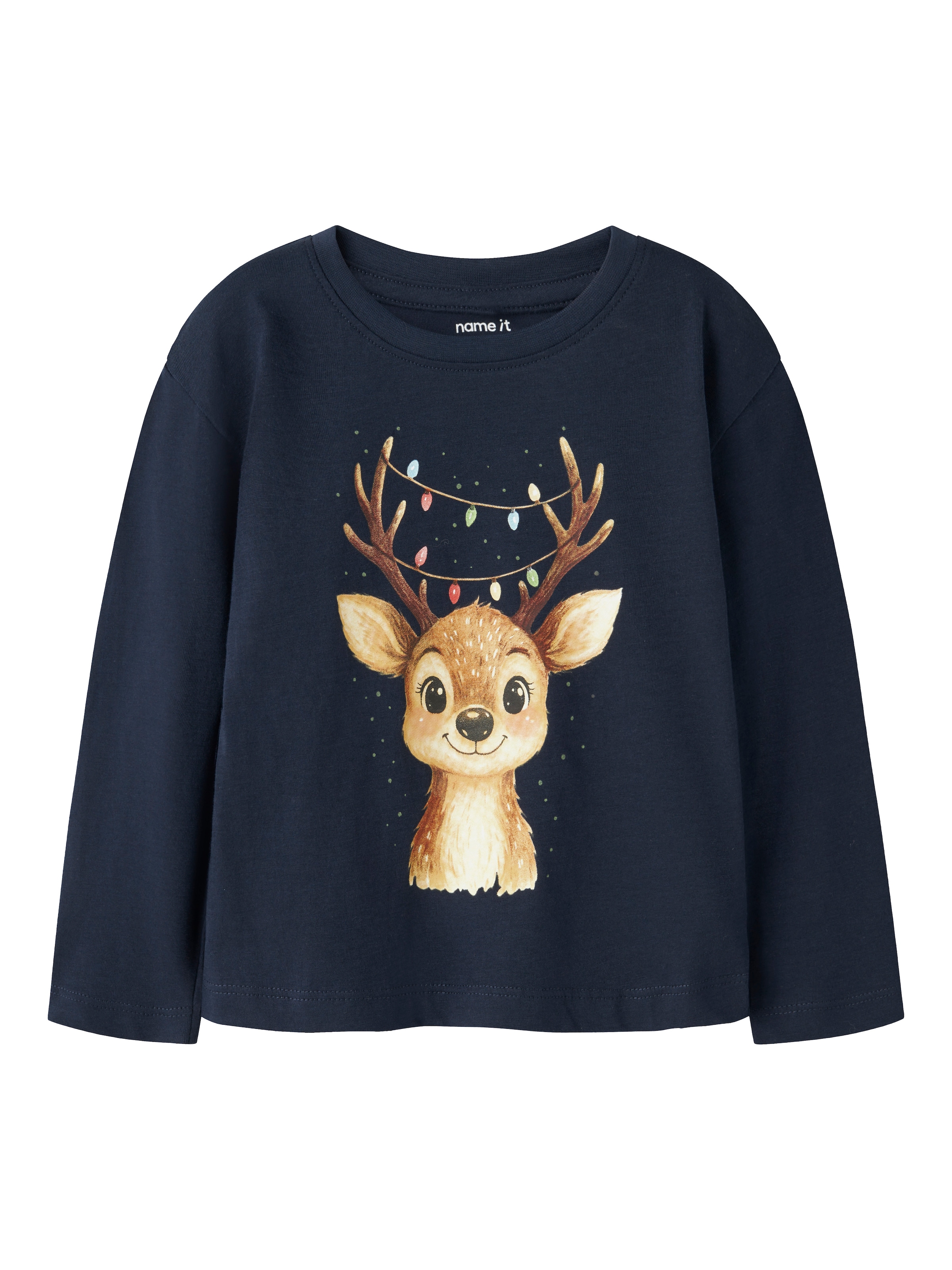 Image of Name It Langarmshirt "NMFVOSMAS LS NREG TOP" Weihnachten, Baumwolle, regular fit