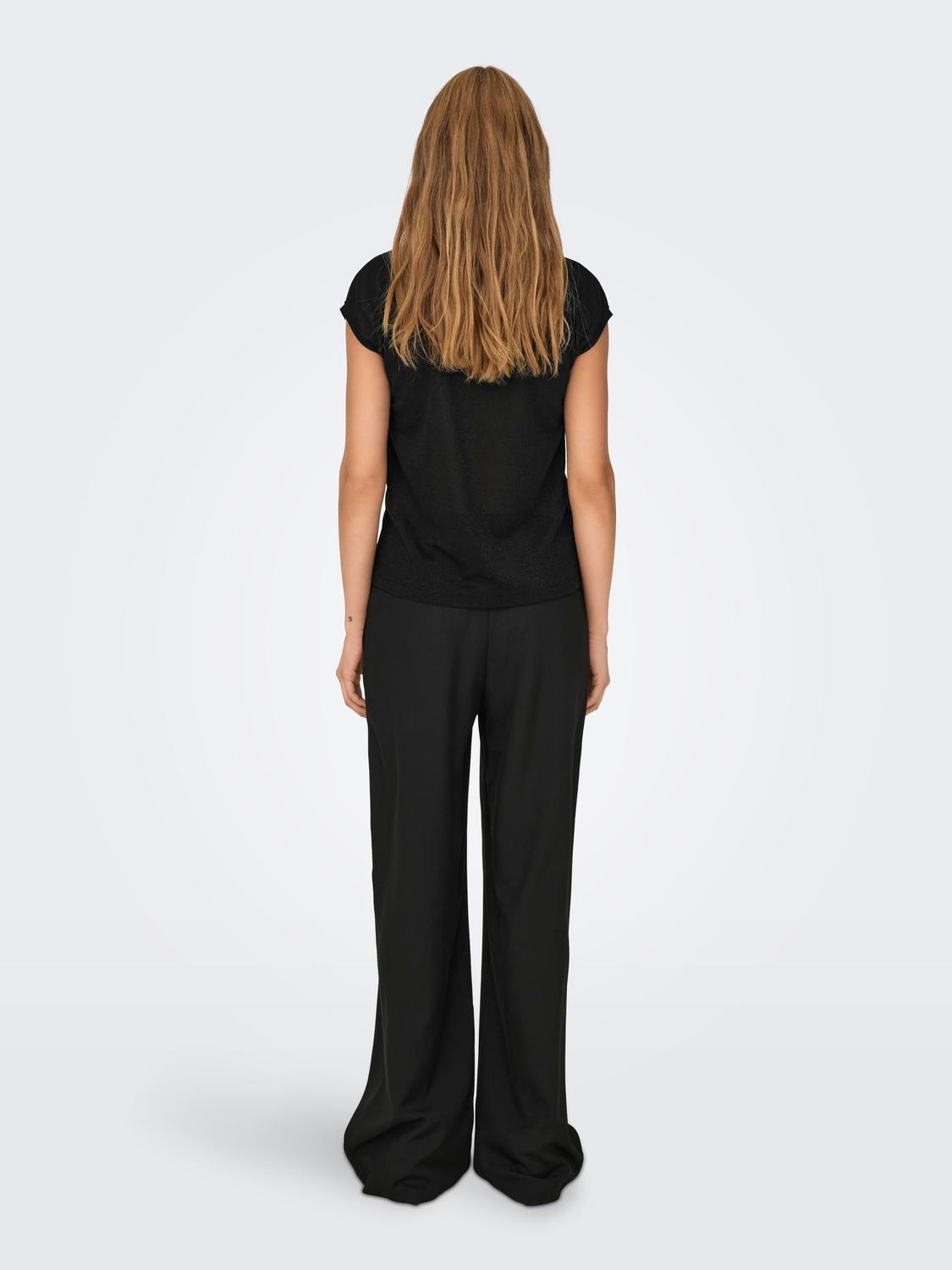 ONLY Kurzarmshirt »ONLSILVERY S/S V NECK LUREX TOP JRS NOOS«