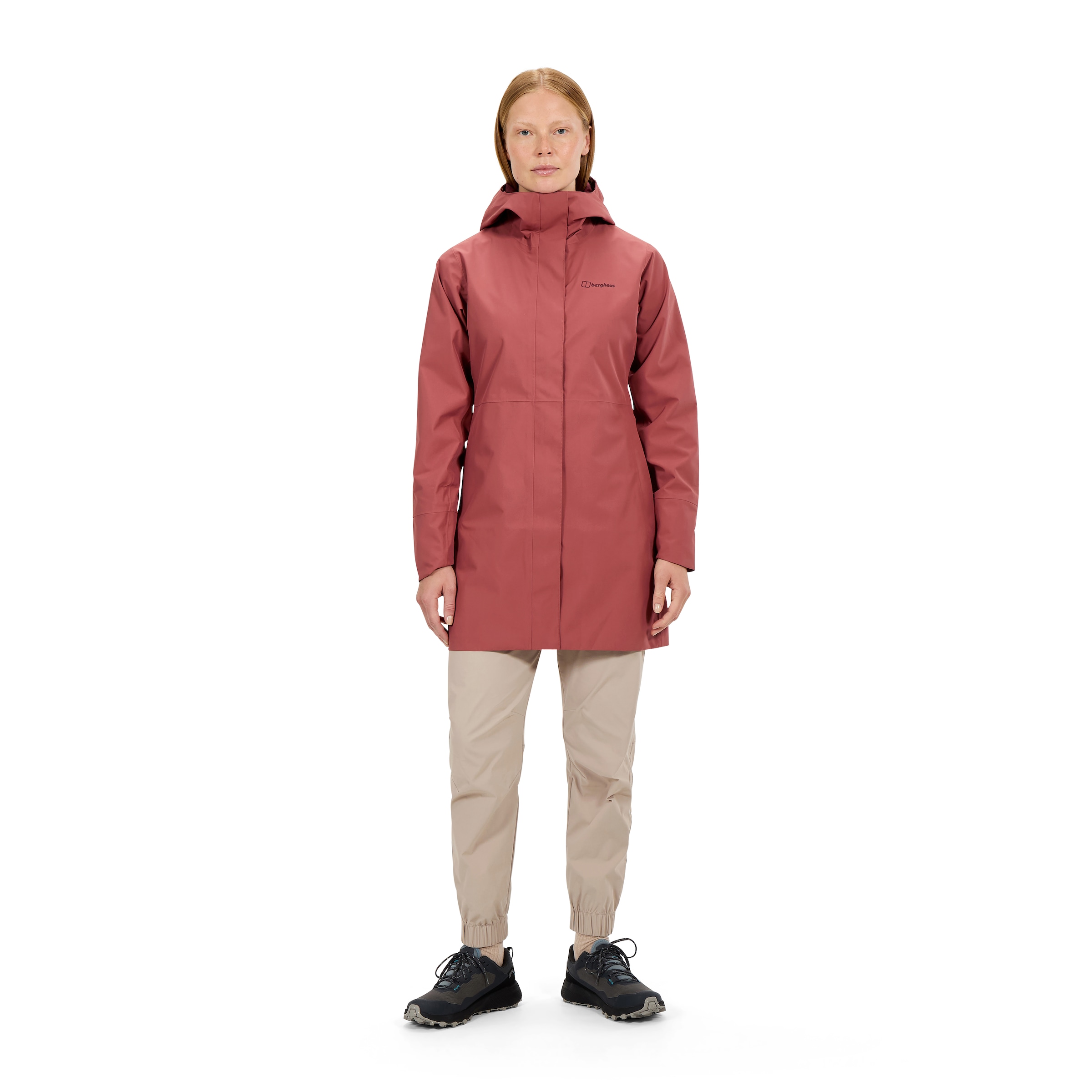 Berghaus Veste softshell »OMEARA LONG SHELL JKT AF« sportlicher Stil, mit verstellbarer Kapuze, atmungsaktiv