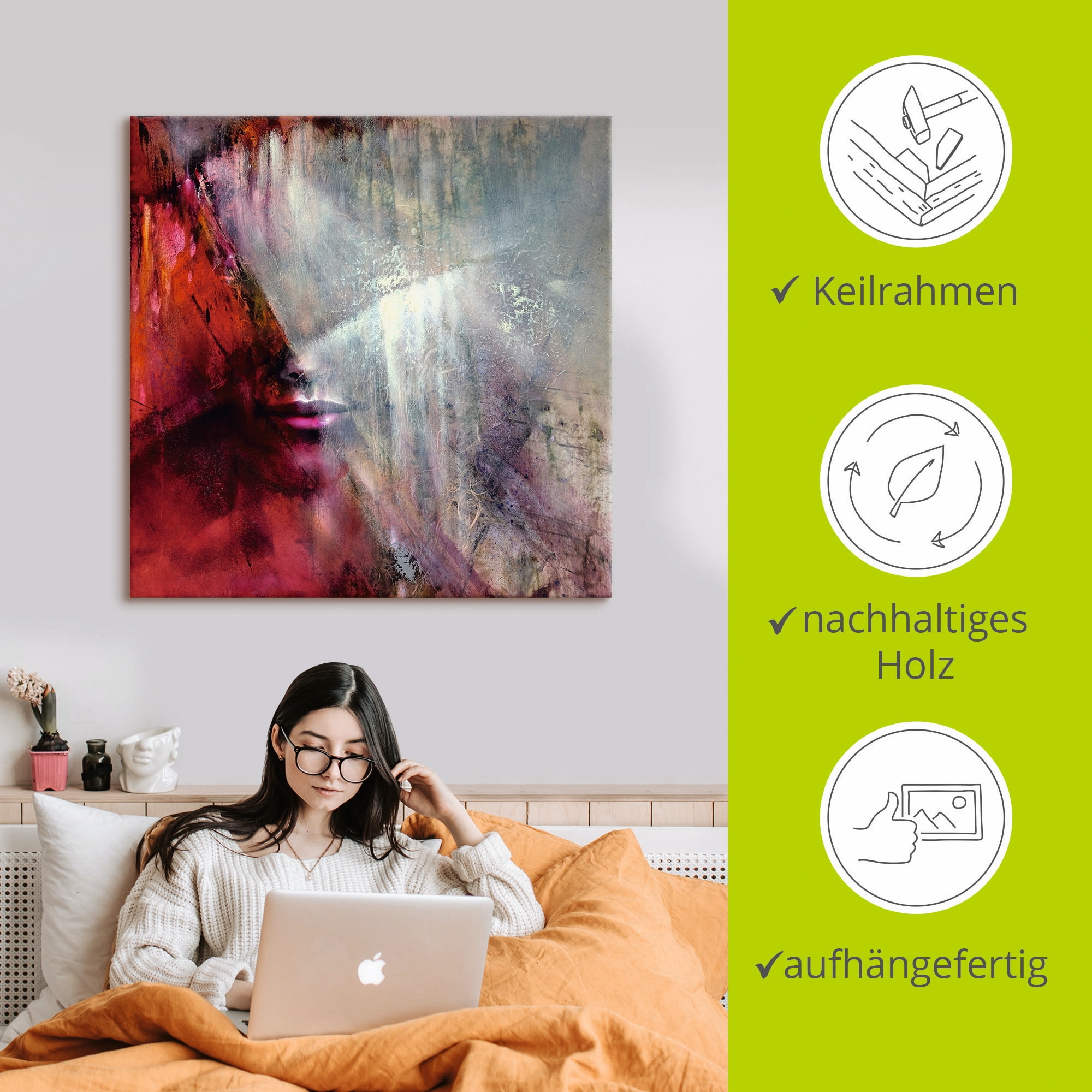 Artland Tableau sur toile »Julia« 1 cuis tlg. auf Holzrahmen gespannt