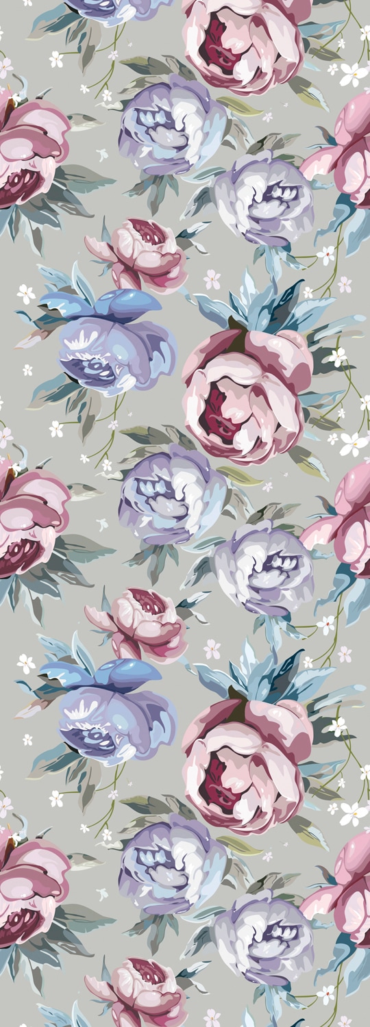 Image of queence Vinyltapete "Julika" Motiv bedruckt botanisch floral gemustert natürlich glatt 90x250cm, selbstklebend, kinderleichte Anbringung, Sticker