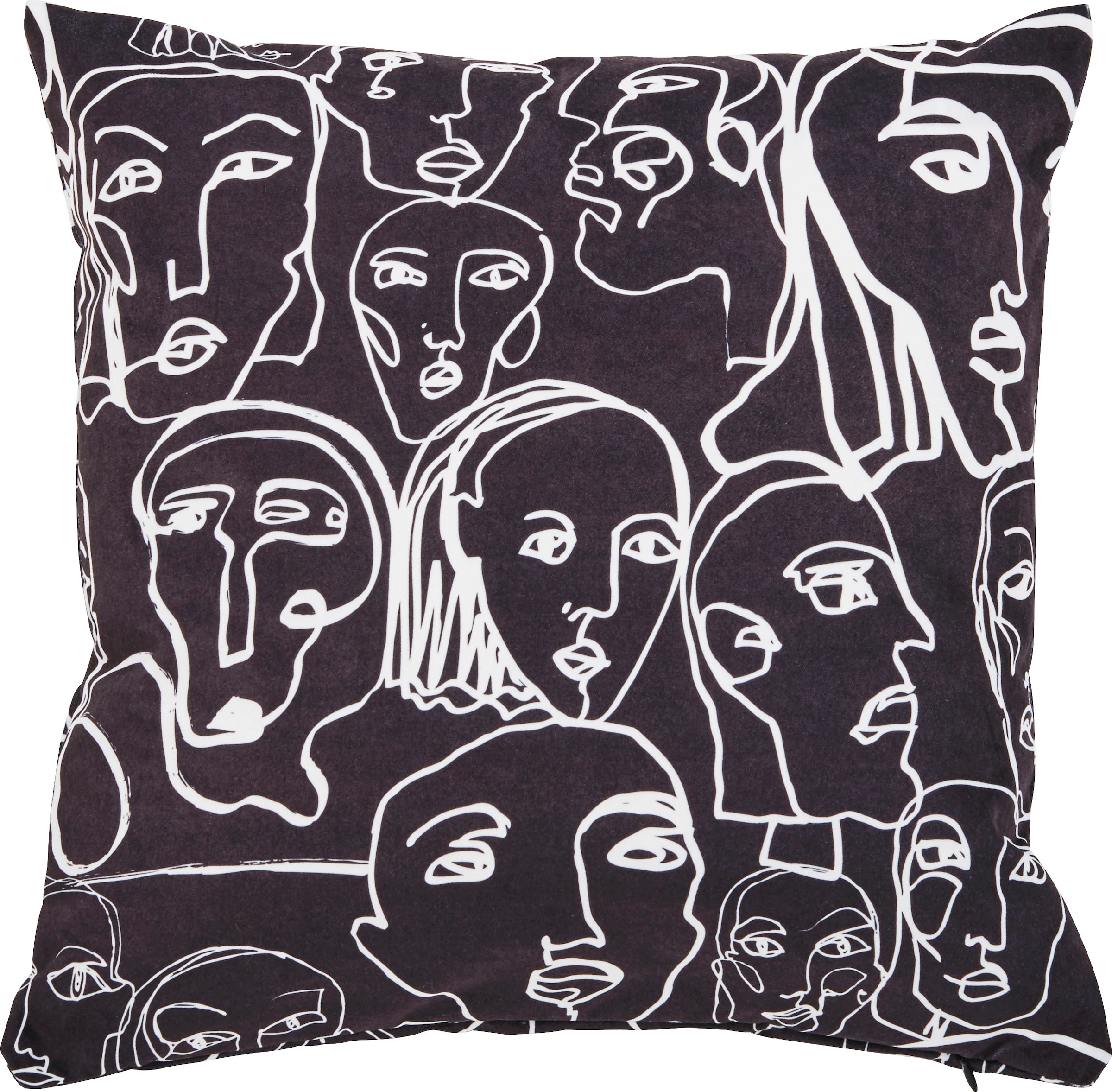 Image of done. Dekokissen "Velour Print Black Crowd" Beidseitig bedruckte Kissenhüle ohne Füllung, 1 Stück