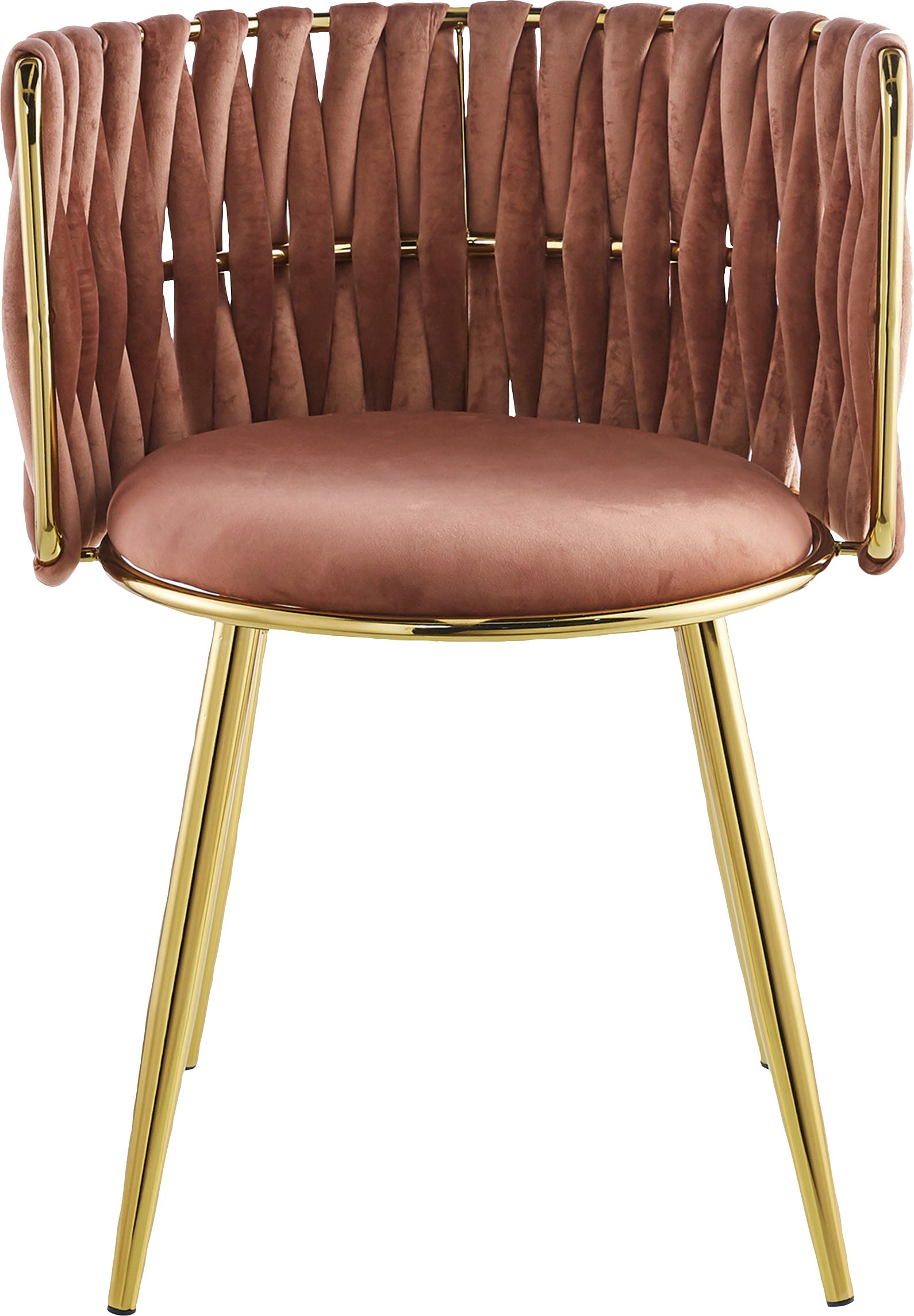 Kayoom Esszimmerstuhl »Stuhl Milla 125 2er-Set,tolles Design der Rückenlehne,runde Sitzfläche«, (Set), 2 St., Stoffbezug, samtweicher Bezug, hochwertig, vielseitig einsetzbarer Stuhl