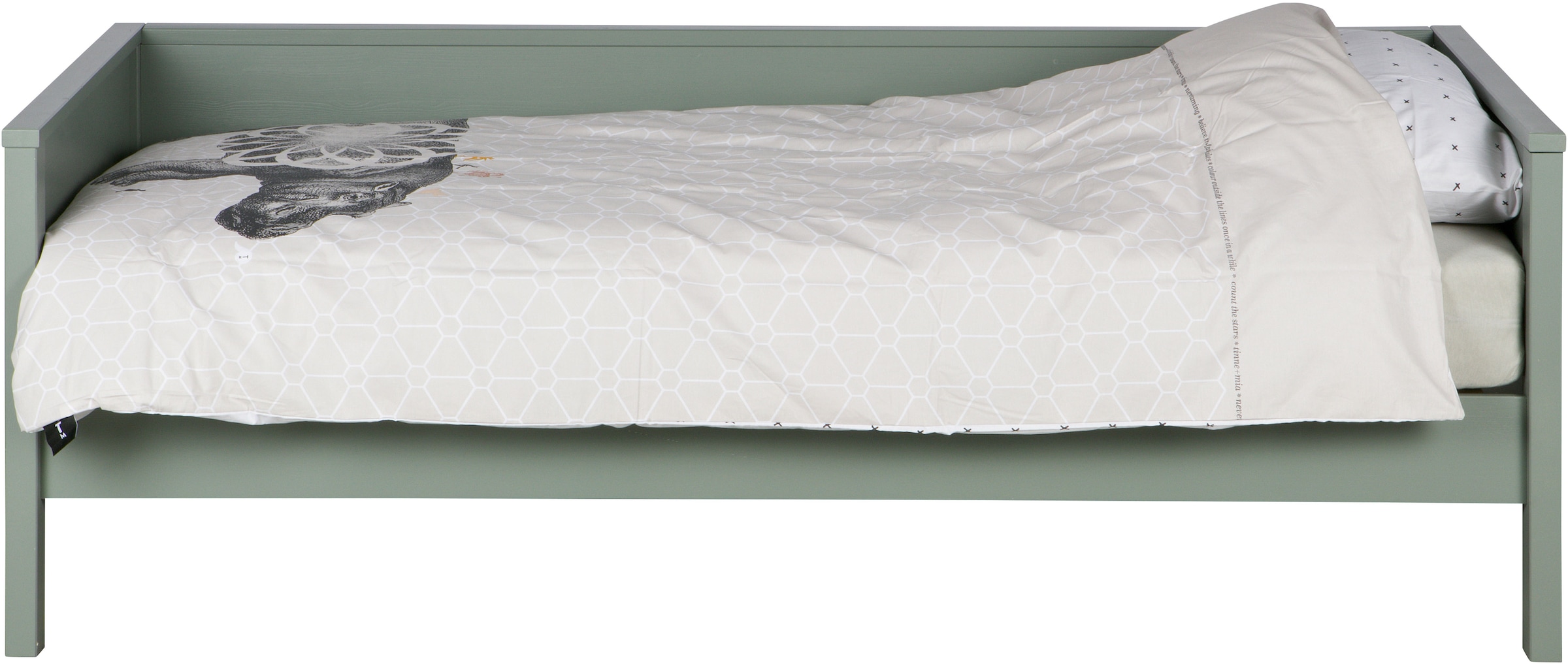 WOOOD Bettgestell »Nikki FSC®-Kiefernholz gebürstet, H 73 x B 208 x D 100 cm« Matratzenmass 90x200 cm, Schublade optional, mit akzentuierter Maserung