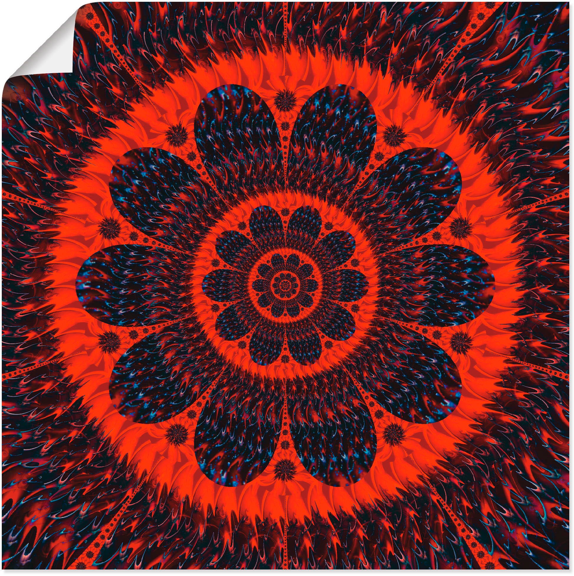 Image of Artland Wandbild »Patchwork Blüte«, Muster, (1 St.), in vielen Grössen & Produktarten - Alubild / Outdoorbild für den Aussenbereich, Leinwandbild, Poster, Wandaufkleber / Wandtattoo auch für Badezimmer geeignet bei Ackermann Versand Schweiz