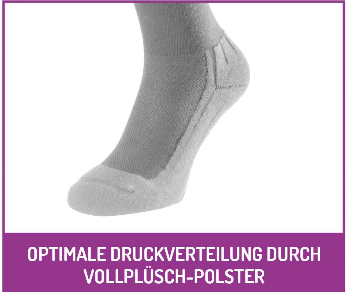Fussgut Chaussettes pour diabétiques »Venenfreund Kniestrümpfe mit Airchannel Fussbelüftung« 2 Couple tlg. verstärkte Fusspolsterung, weiter Bund, Druckentlastung, bequemer Bund