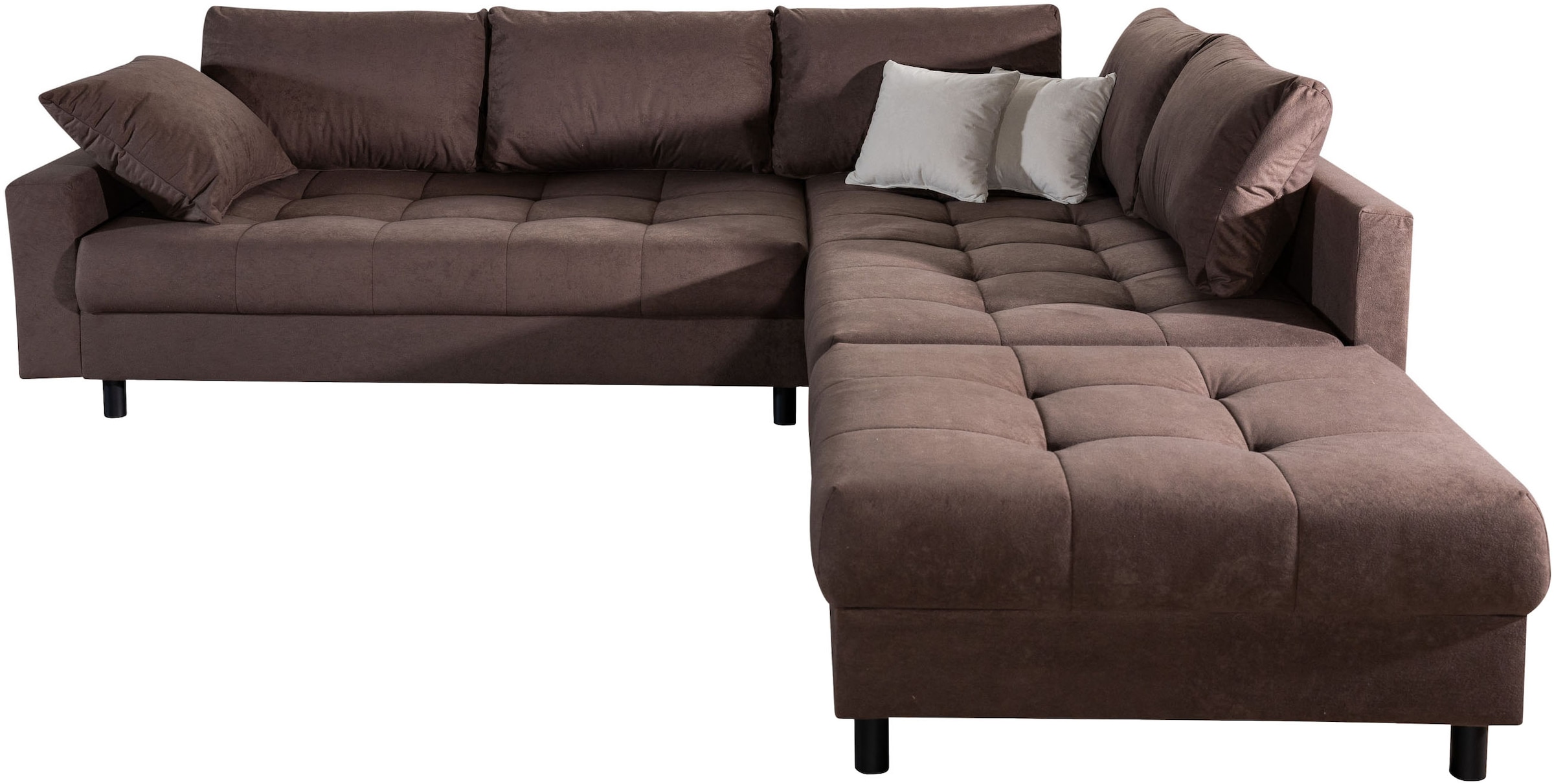 COLLECTION AB Canapé d'angle »Toni L-Form 274 cm« Set : canapé & pouf, 2 coussins décoratifs, ressorts Bonell