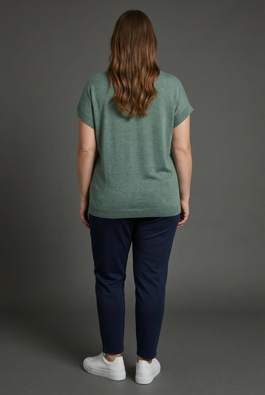 Laura Scott CURVE Pull col V sommerlicher Feinstrick mit figurschmeichelnder Passform