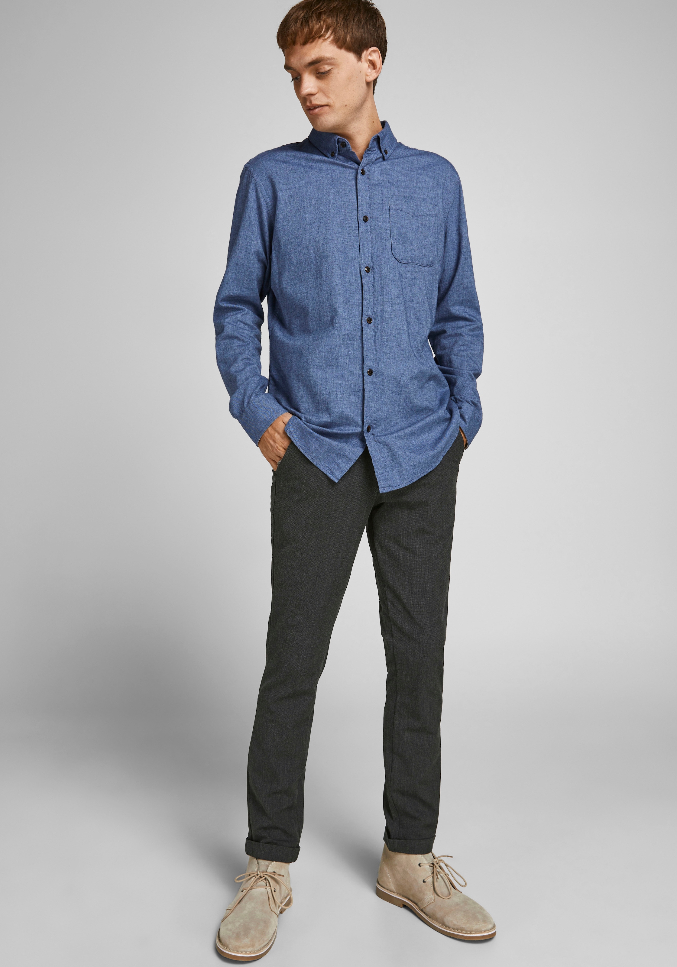 Jack & Jones Chinohose »MARCO – Chinohose mit Stretchanteil und Komfort«, modisch, slim fit, Web