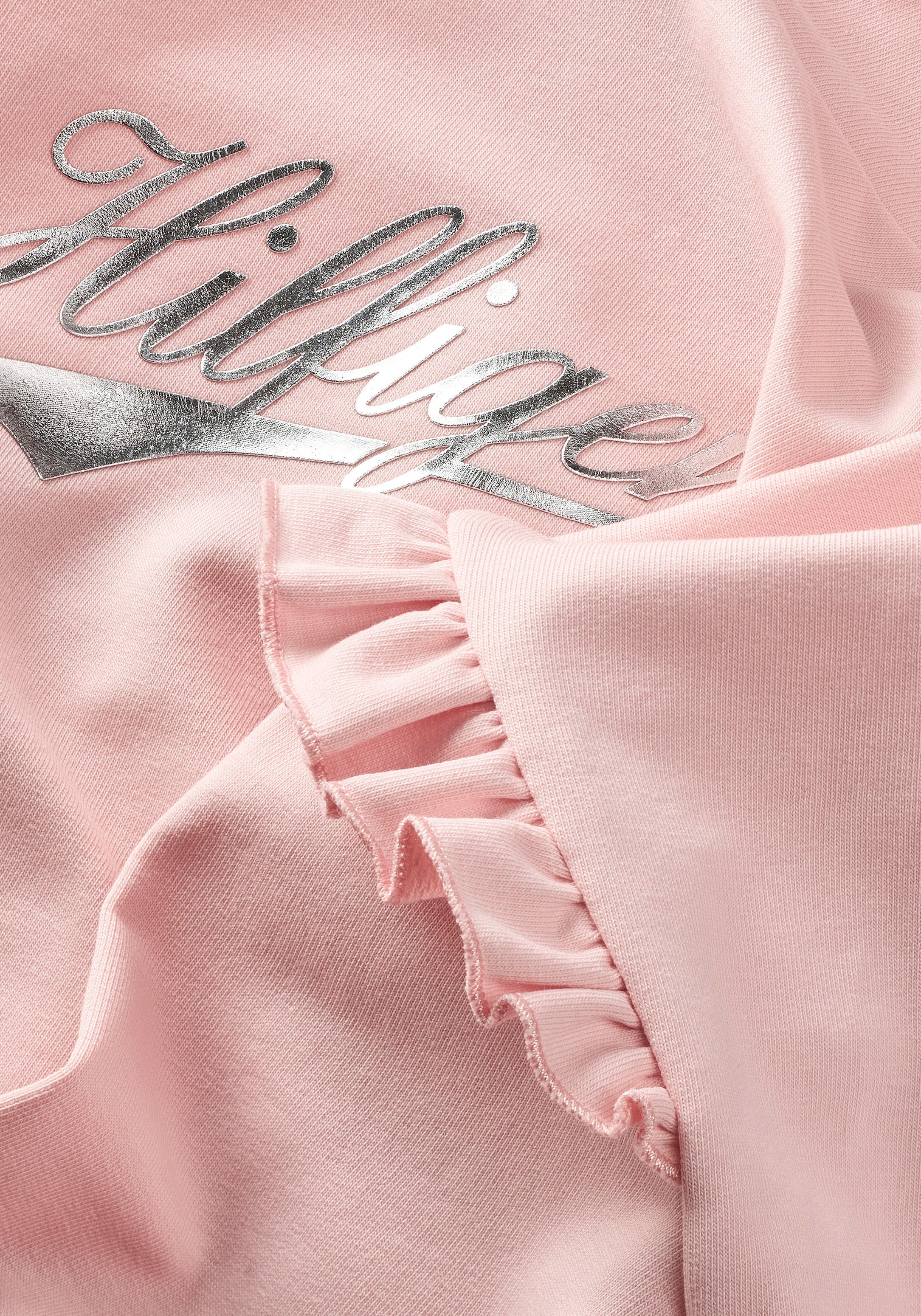 Tommy Hilfiger Hoodie »HILFIGER SCRIPT RUFFLE HOODIE«, mit Rüschen an den Ärmeln