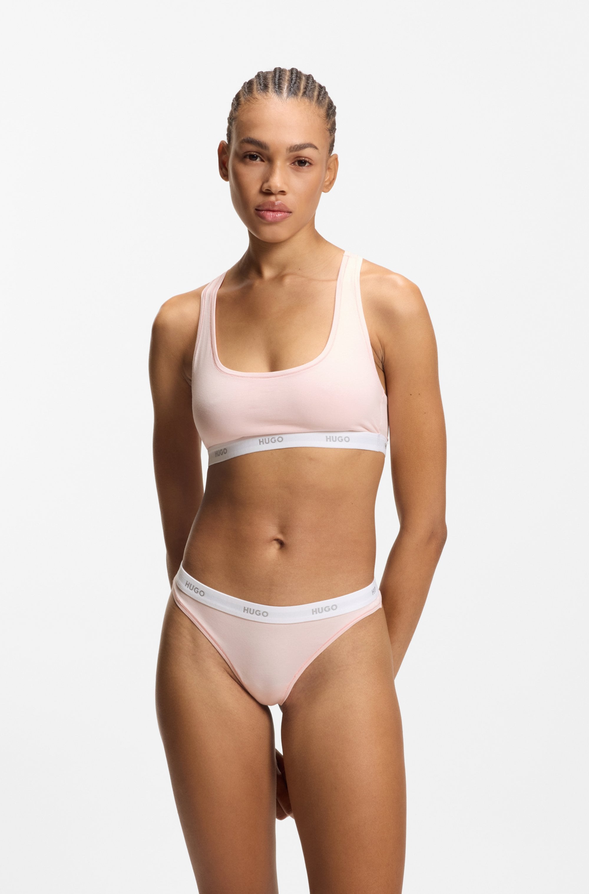 Image of HUGO Underwear Bralette Ringerrücken, Unterbrustband mit Logoschriftzug