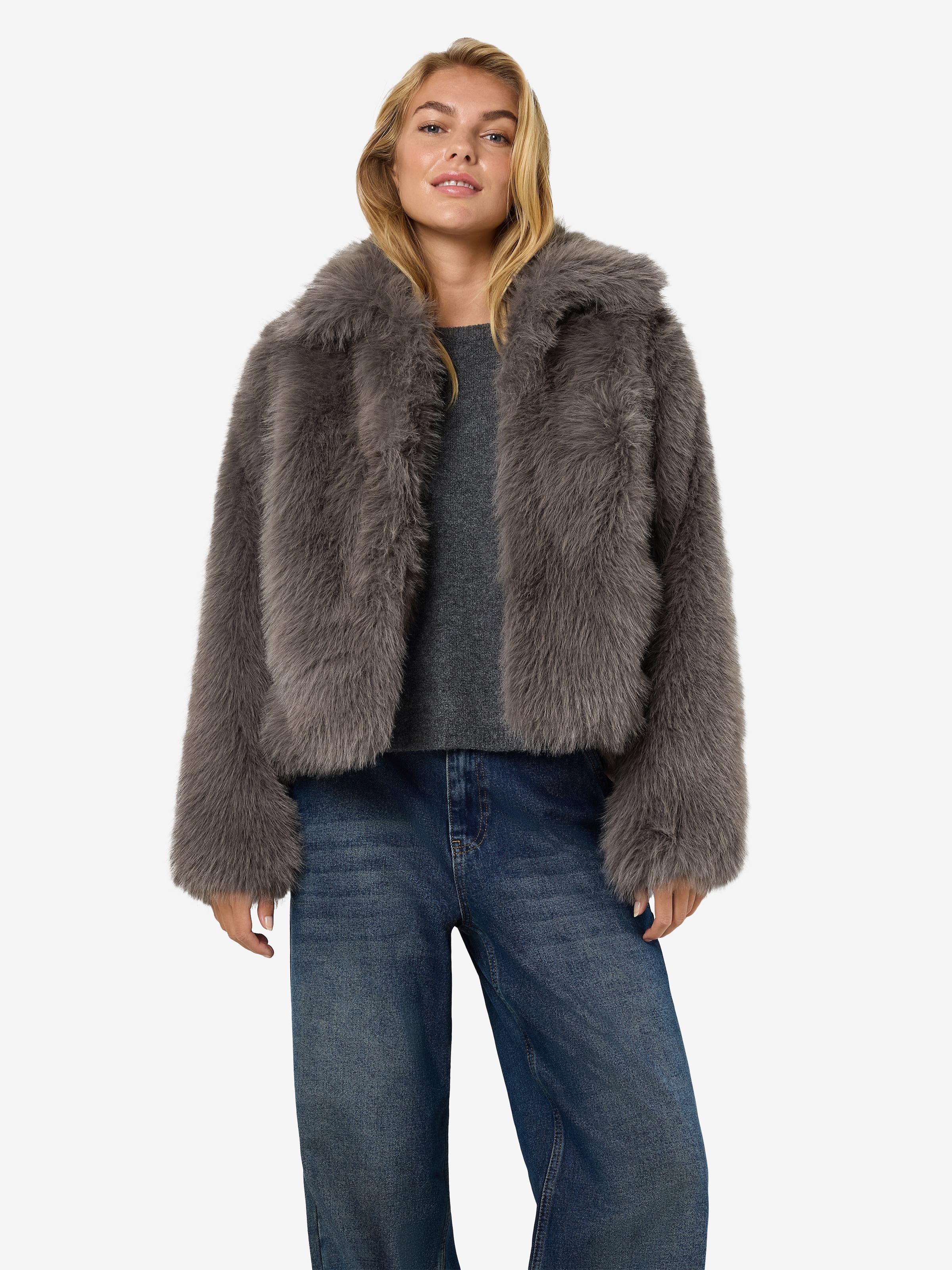 Noisy may Fellimitatjacke »NMEVIE L/S FUR JACKET NOOS« Polyester