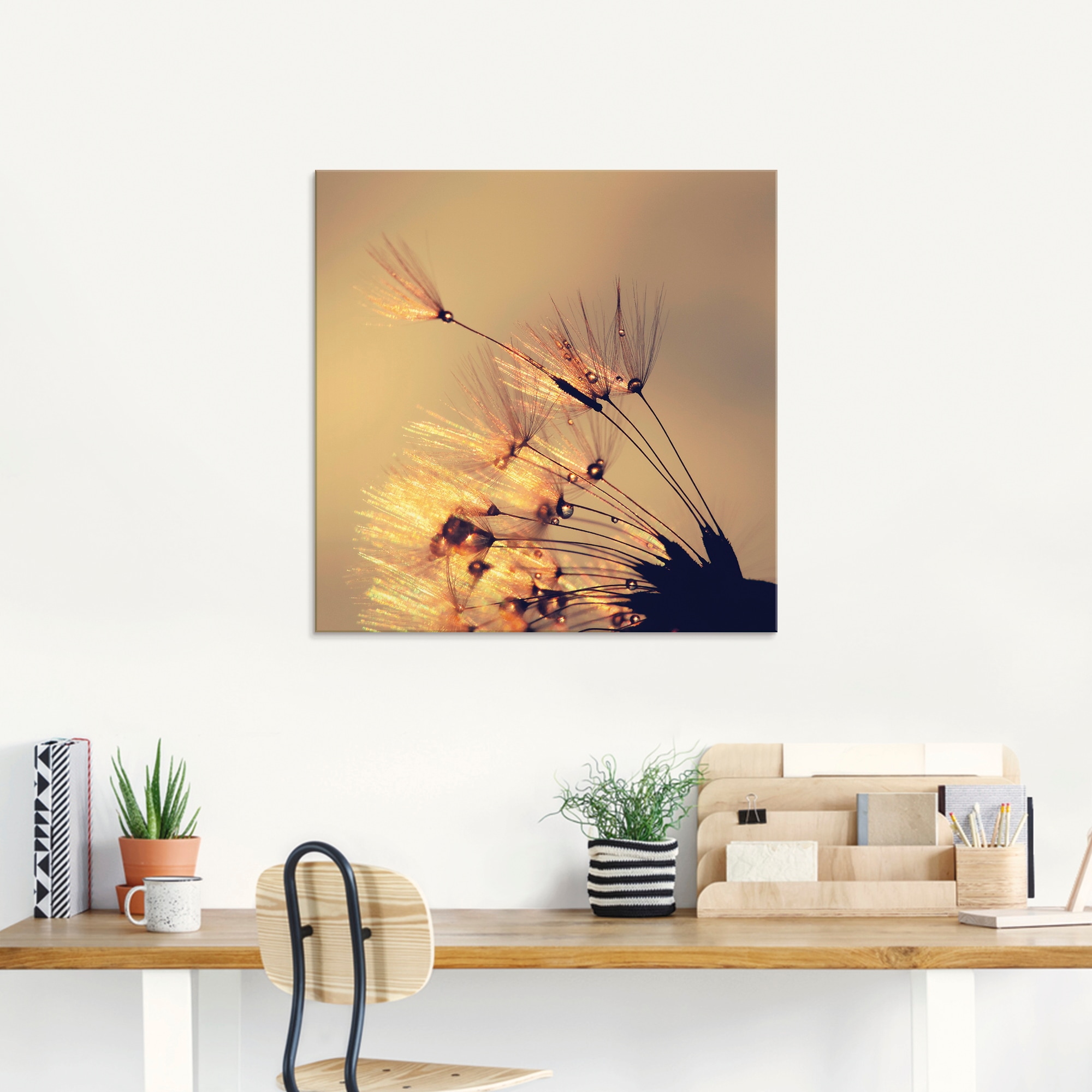 Artland Glasbild »Pusteblume Goldene Schirmchen«, Blumen, (1 St.), in verschiedenen Grössen