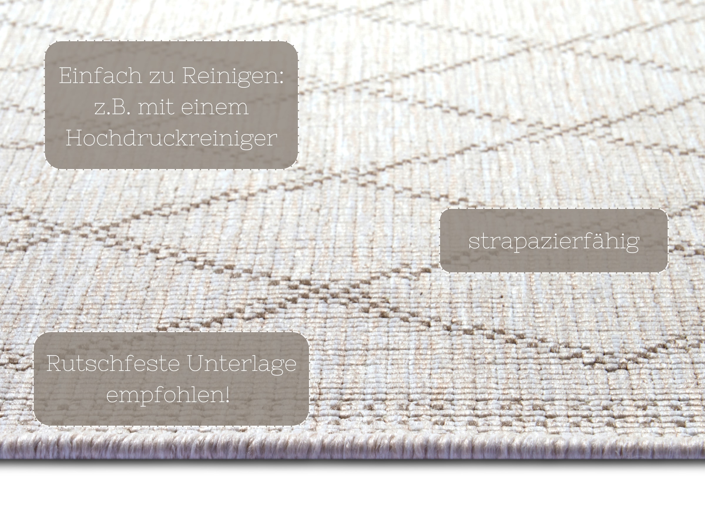 HANSE Home Teppich »Corsica Wendeteppich«, rechteckig, 5 mm Höhe, In-& Outdoor, Wetterfest, Balkon, Läufer, Wohnzimmer, Wasserfest