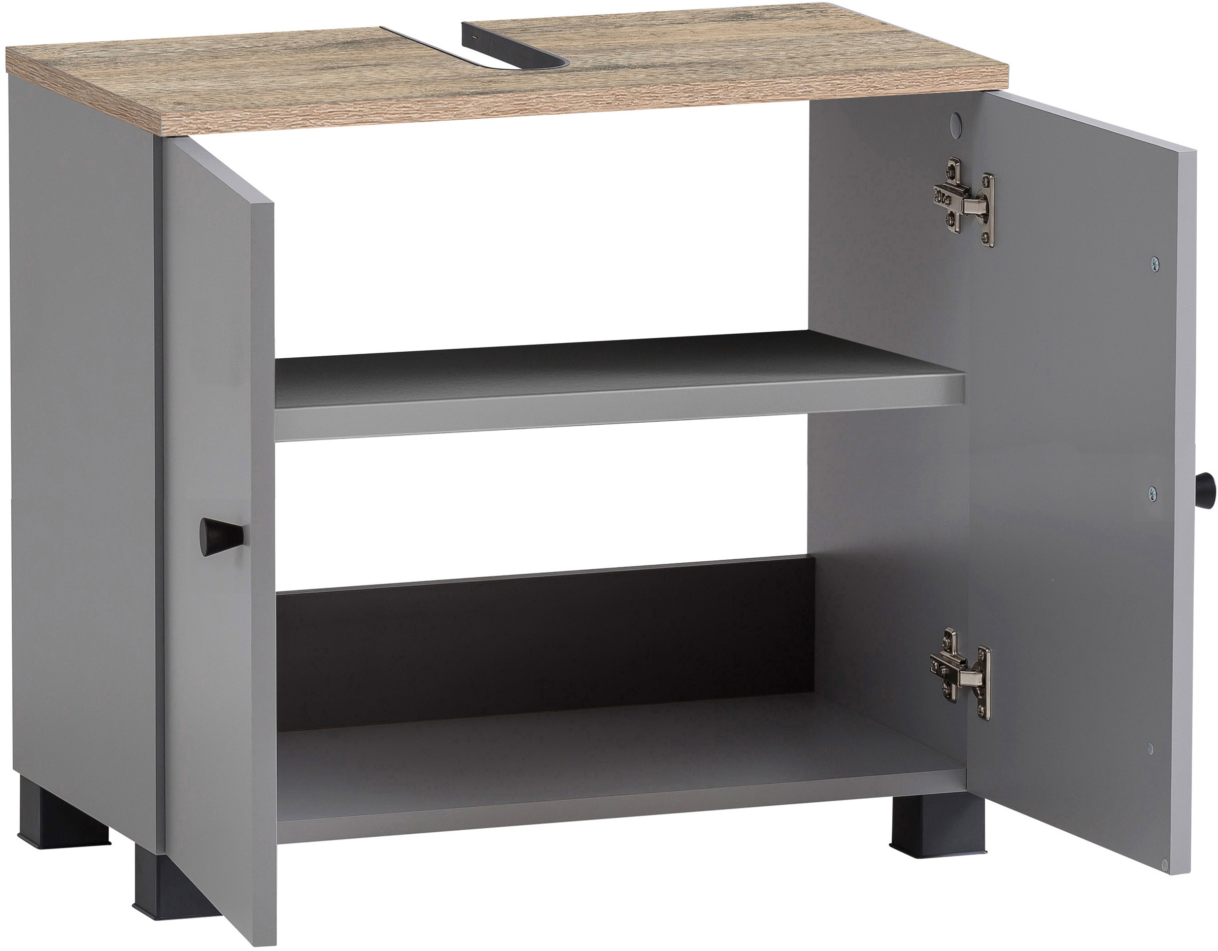 welltime Waschbeckenunterschrank "Lugo, Waschbeckenunterschrank, Made in Germany, B: 59 cm" Solide Verarbeitung - Dieses Produkt ist in Deutschland gefertigt