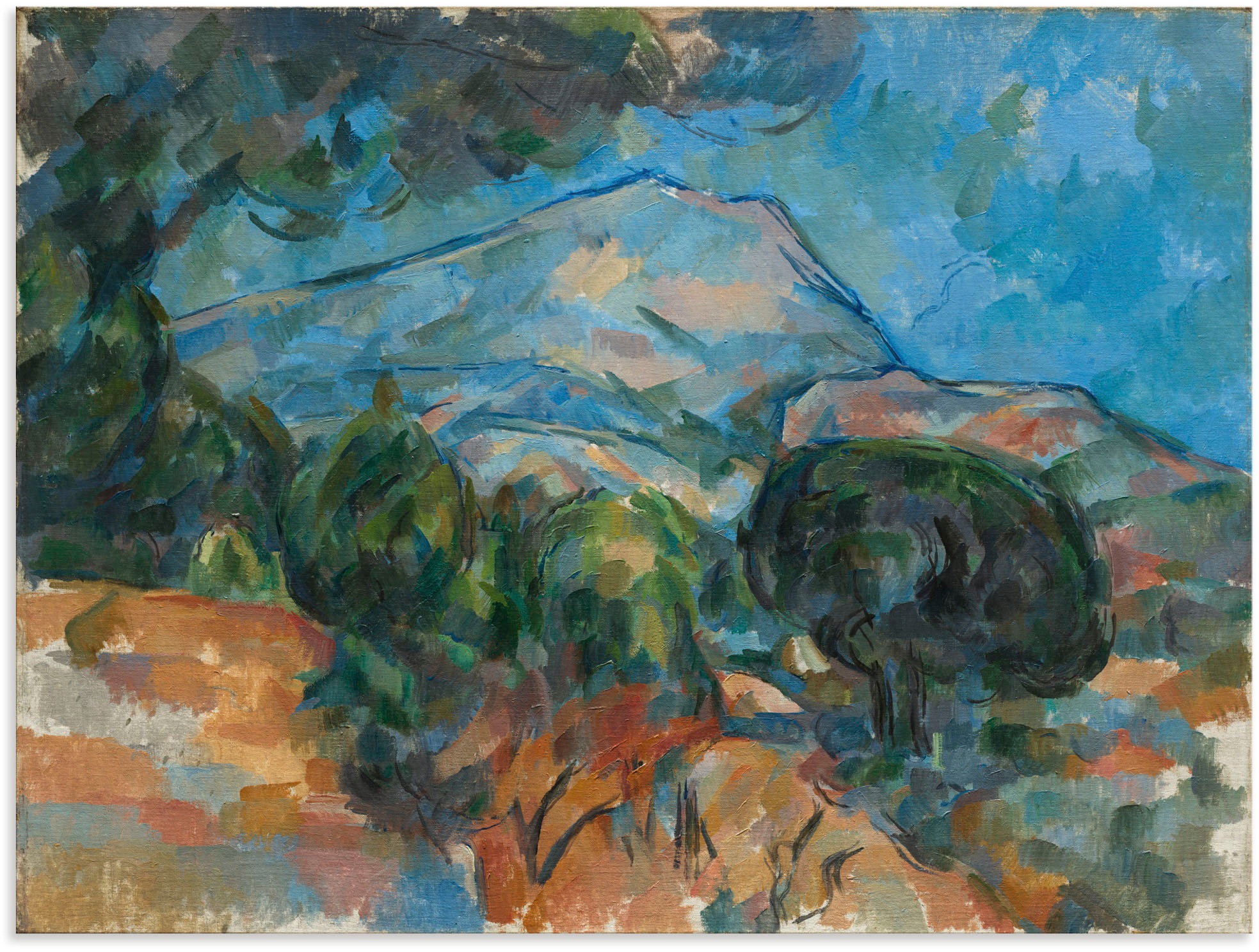 Image of Artland Wandbild »Mount Sainte-Victoire. Um 1904«, Berge & Alpenbilder, (1 St.), in vielen Grössen & Produktarten - Alubild / Outdoorbild für den Aussenbereich, Leinwandbild, Poster, Wandaufkleber / Wandtattoo auch für Badezimmer geeignet bei Ackermann Ve