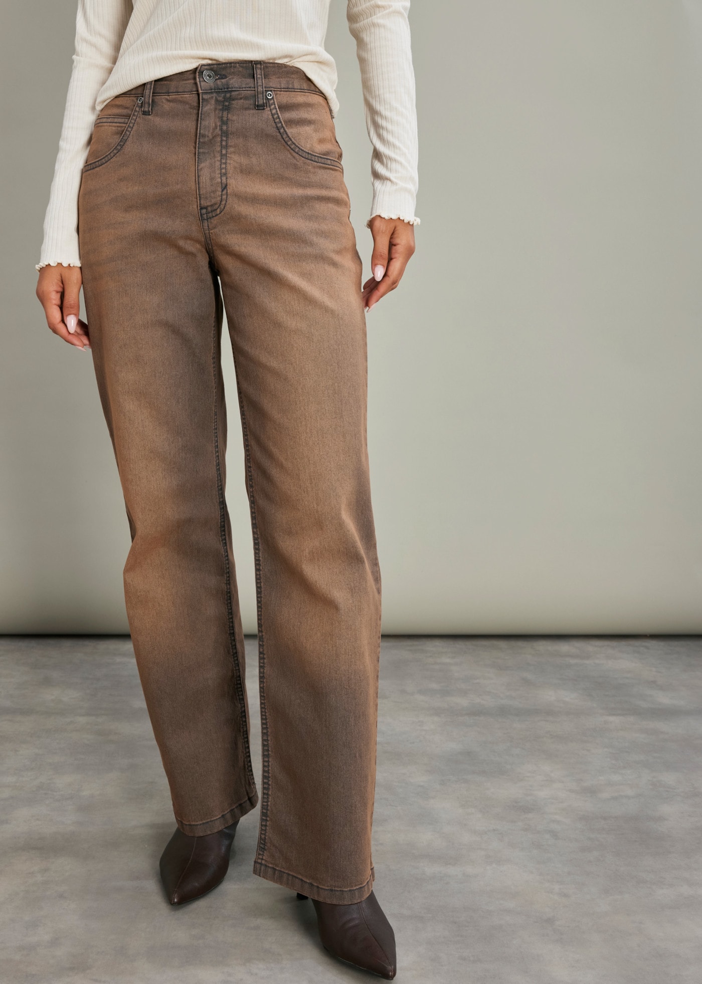 Image of bonprix Weite Jeans Loose Fit, gerades Bein, mit Vintage-Waschung