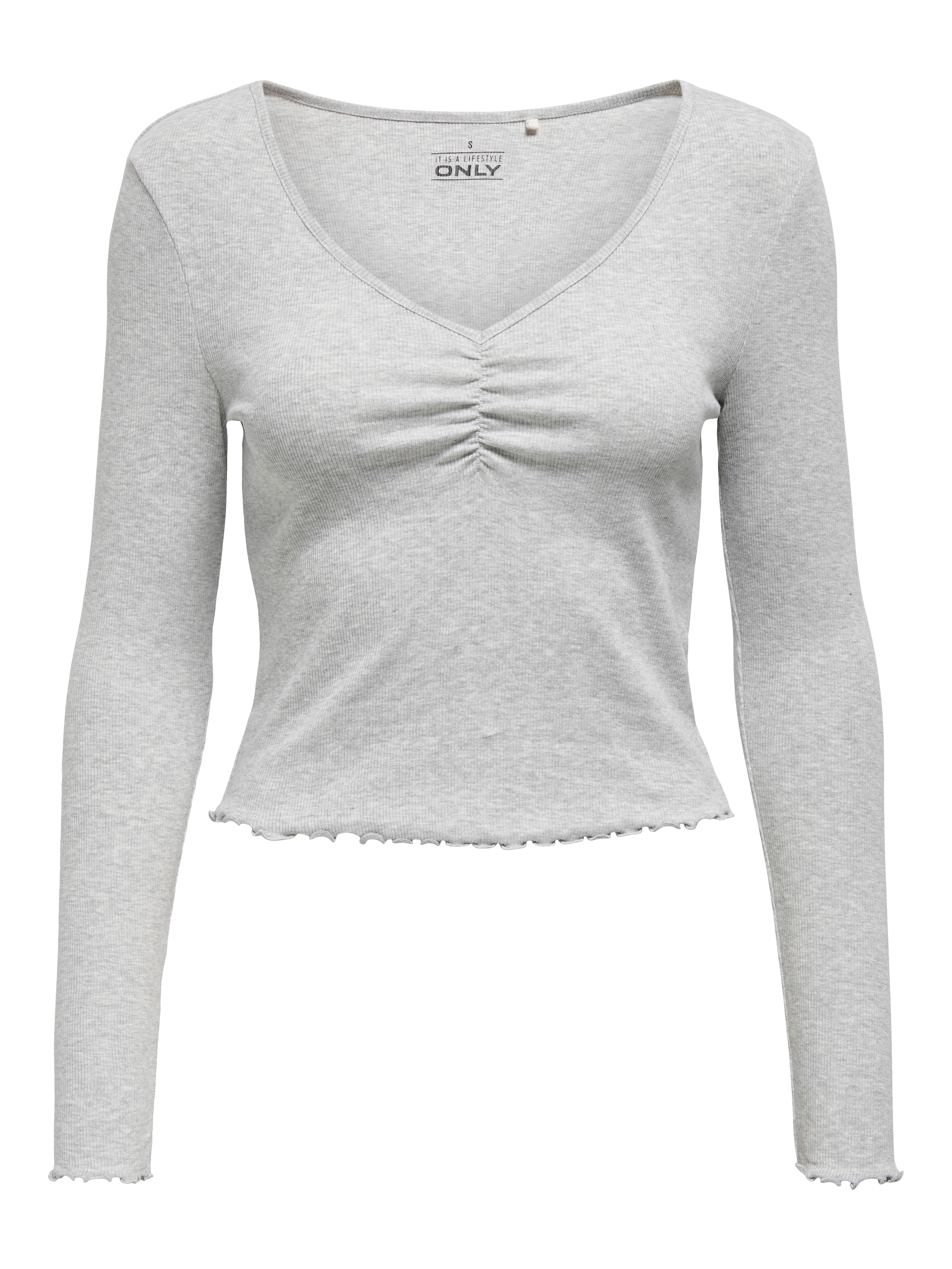 ONLY Langarmshirt »ONLBETTY L/S V-NECK TOP CC JRS«