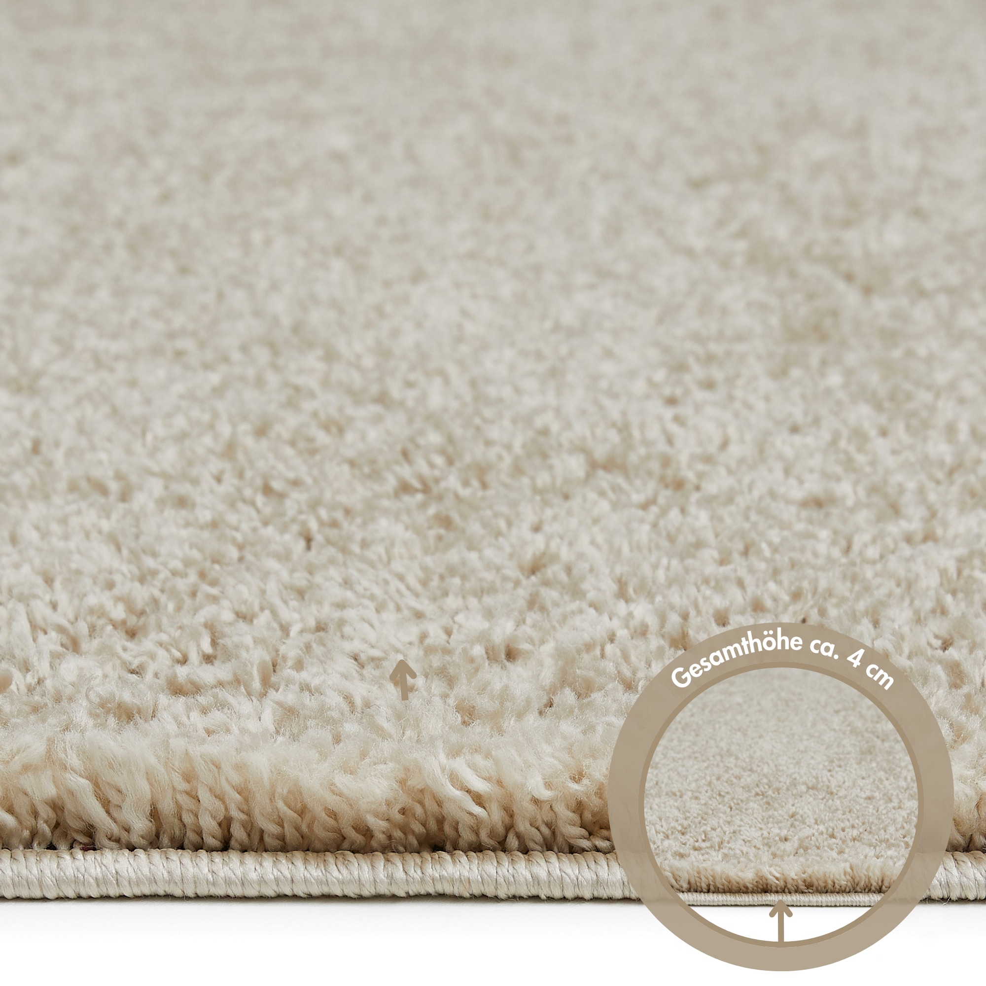 GOODproduct Hochflor-Teppich »Canberra« rechteckig 40 mm Höhe Uni Farben, weich & kuschelig, Wohnzimmer, Schlafzimmer