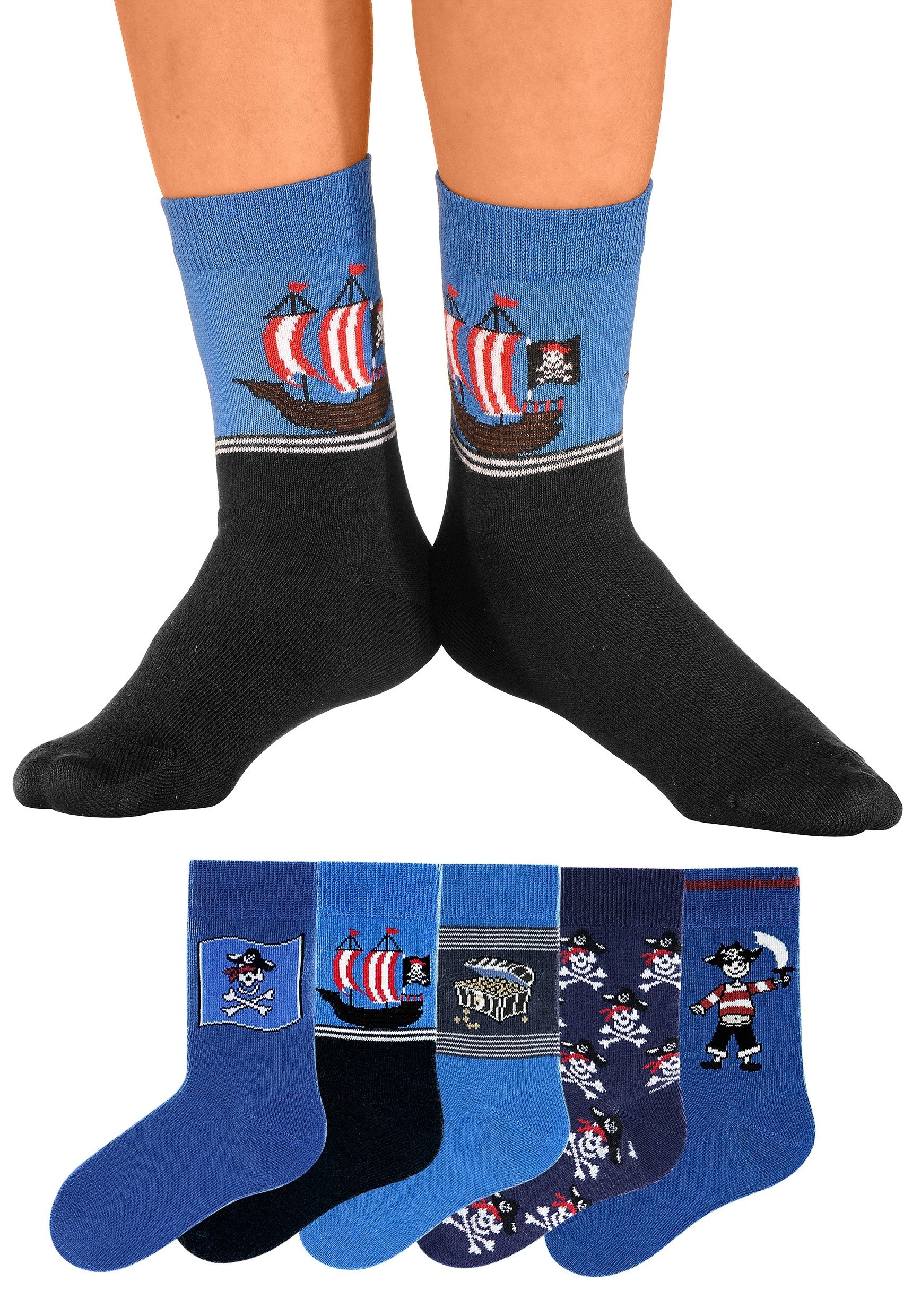 Go in Socken, (5 Paar), mit Piratenmotiven online kaufen | Ackermann.ch