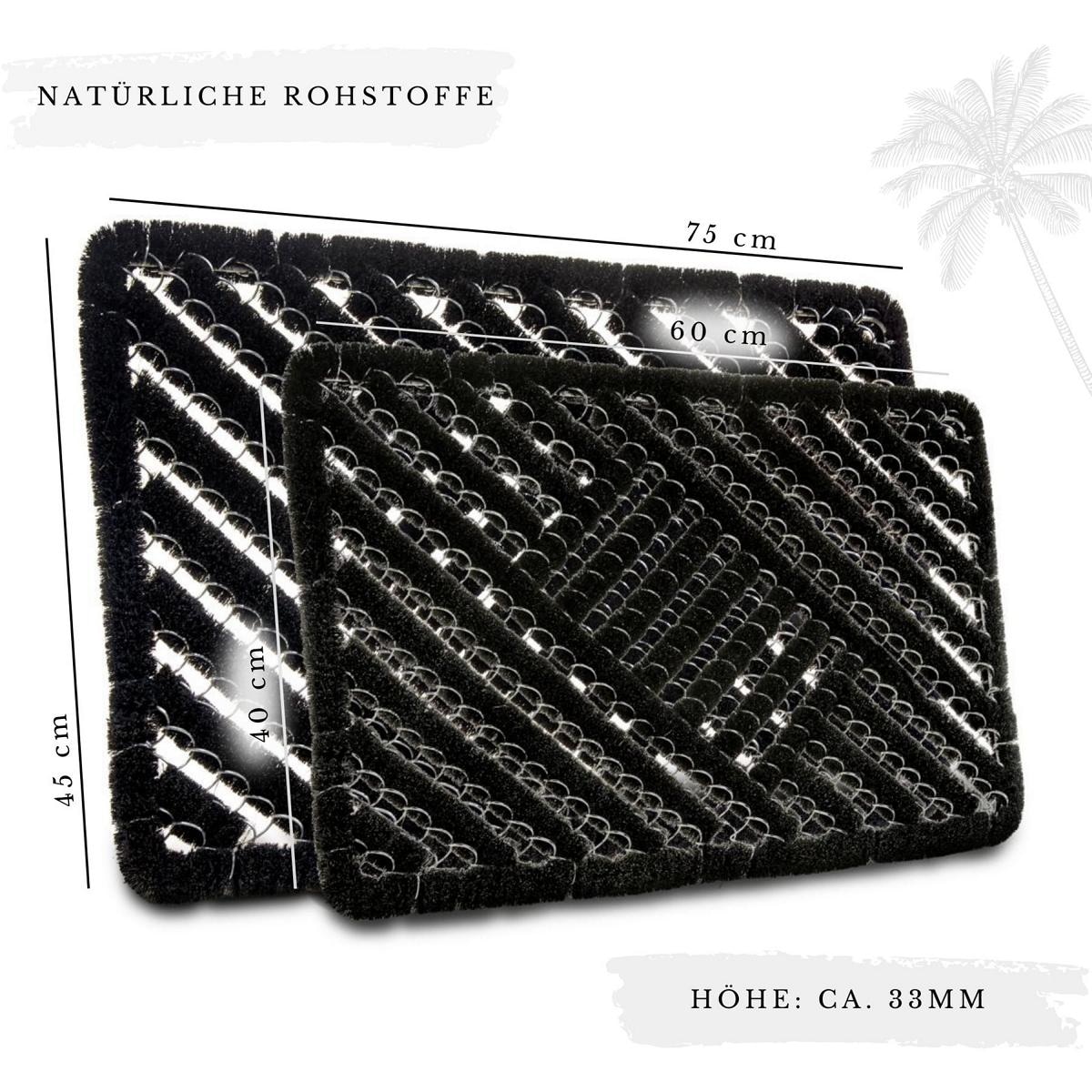 HANSE Home Fussmatte »Grid Brushes Mat, Türmatte«, rechteckig, 33 mm Höhe, Gitter, Robust, Bürsten, Innen, Aussen, Schmutzabtreter, Wetterfest