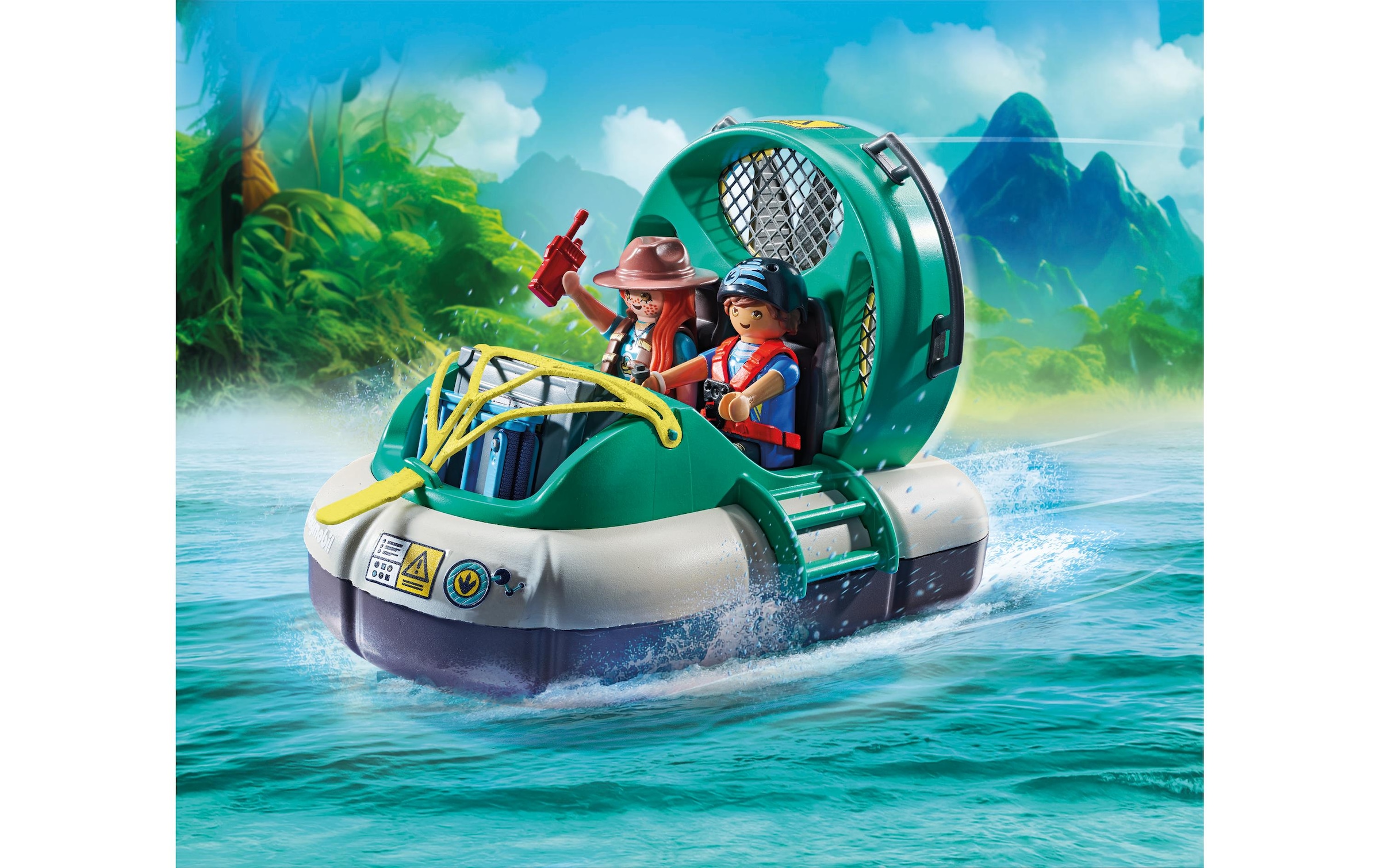 Playmobil® Spielbausteine »Dinos Brachiosaurus-Begegnung mit Luftkissenboot 71819«, (97 St.)