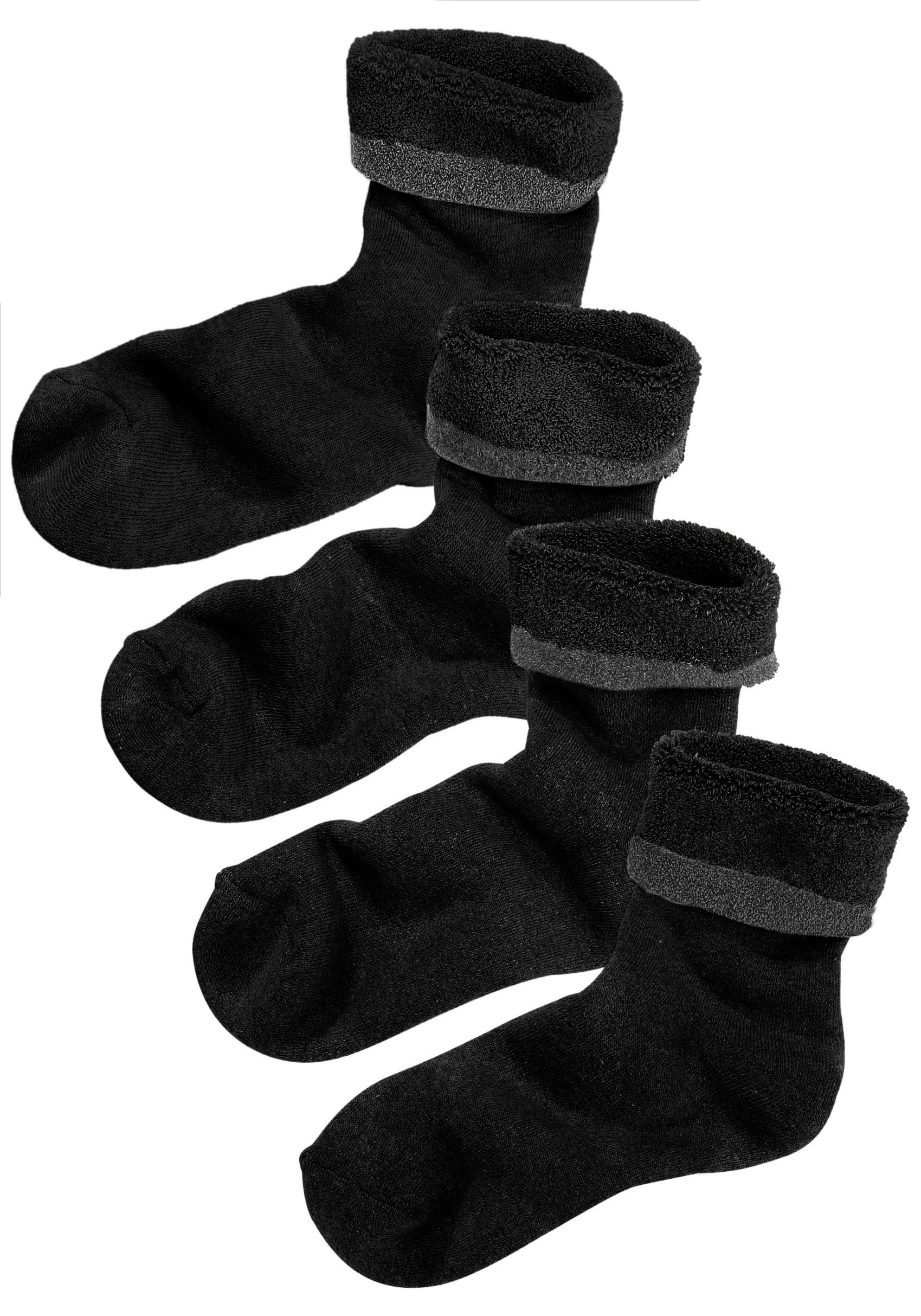 Lavana Kuschelsocken, (Packung, 4 Paar), mit Innenfrottee