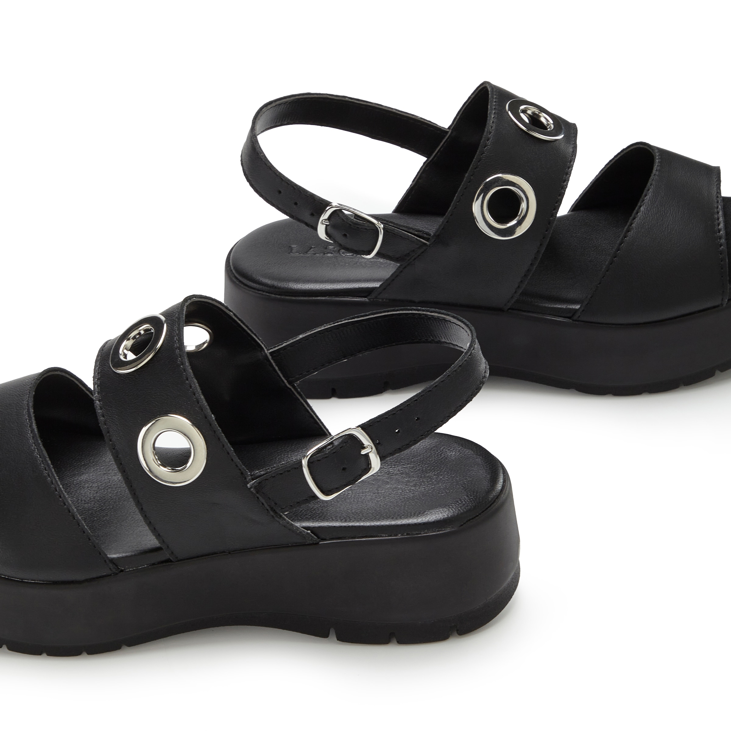 French Connection Sandales »Sandale, Ledersandale, offener Schuh, Sommerschuhe, Ledersandalette«  NEU aus Leder mit modisch bequemer Plateausohle