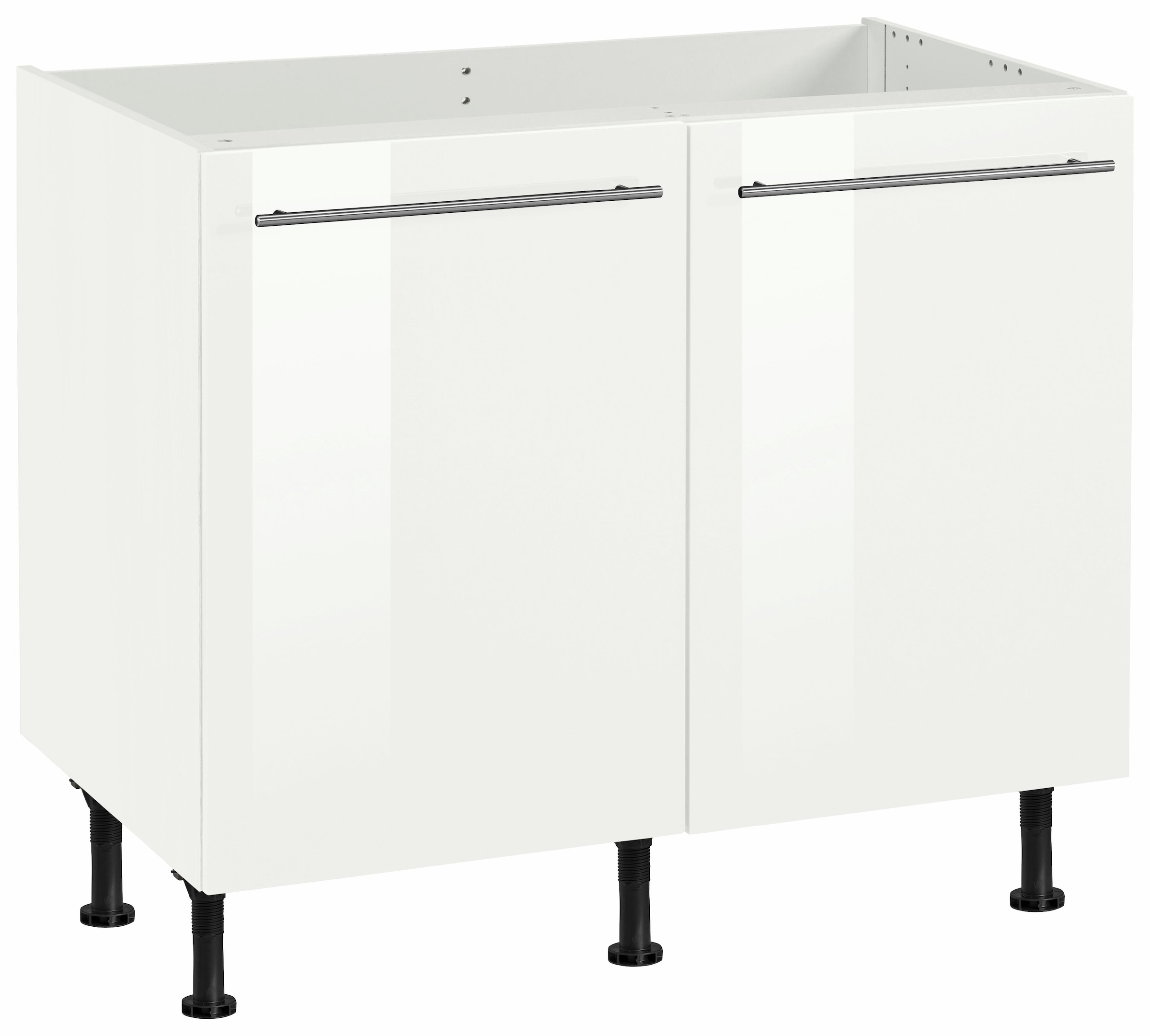 OPTIFIT Spülenschrank »Bern«, 100 cm breit, mit 2 Türen, höhenverstellbare Füsse, mit Metallgriffen