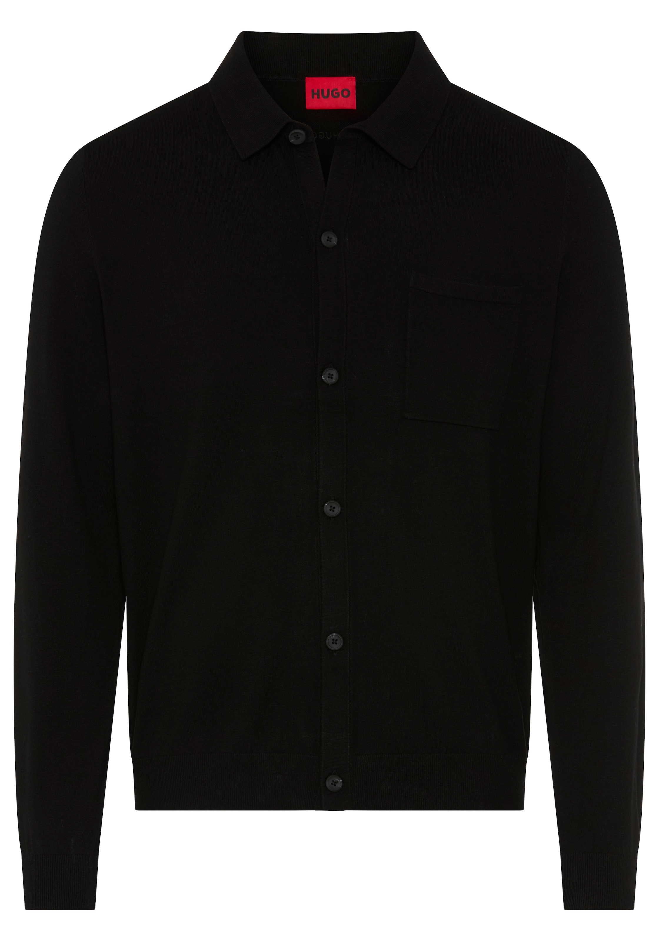 HUGO Veste en tricot »San Jordan-CV« col polo Regulas Fit, fermeture par boutons