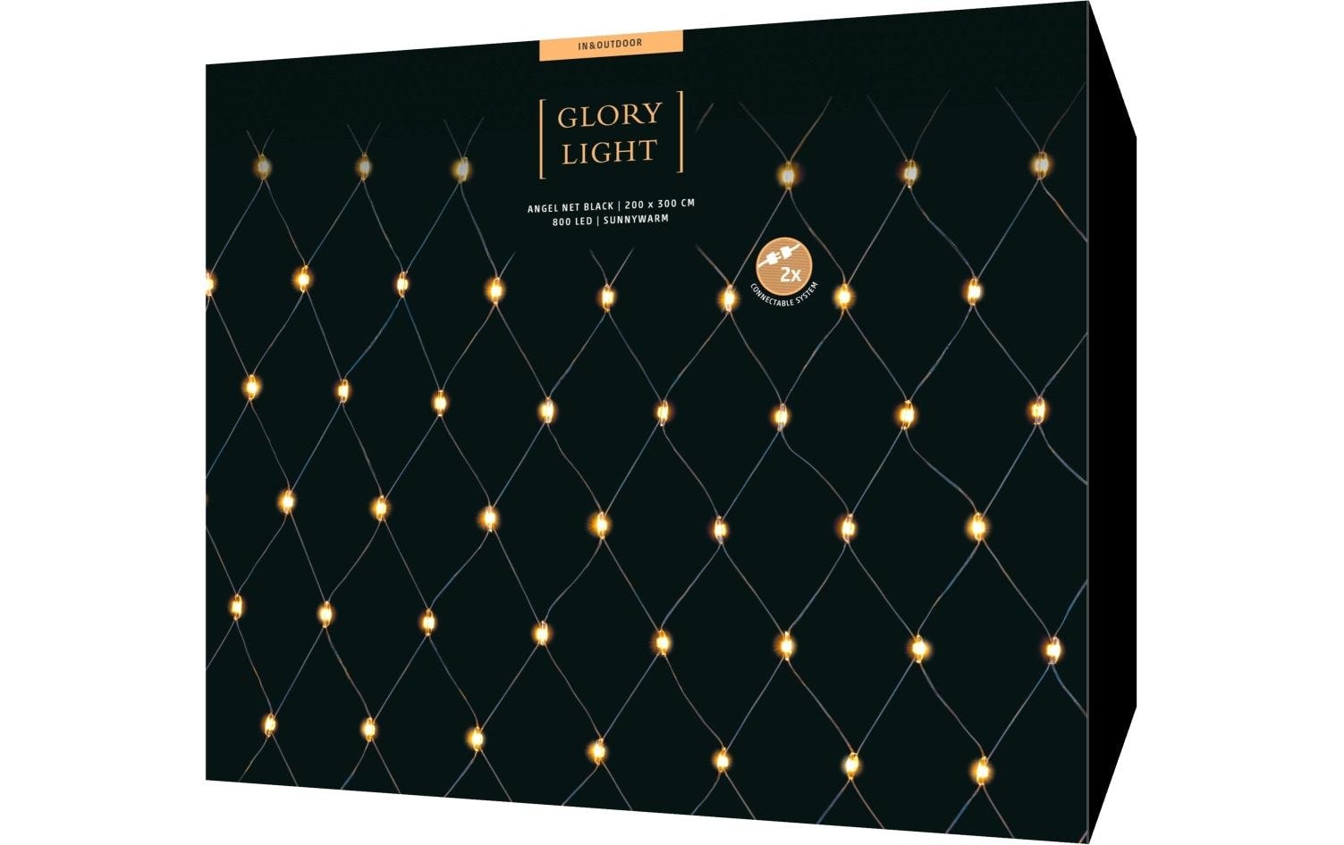 STT Filet d'éclairage LED »Lichternetz Angel black« 800 cuis-flammig