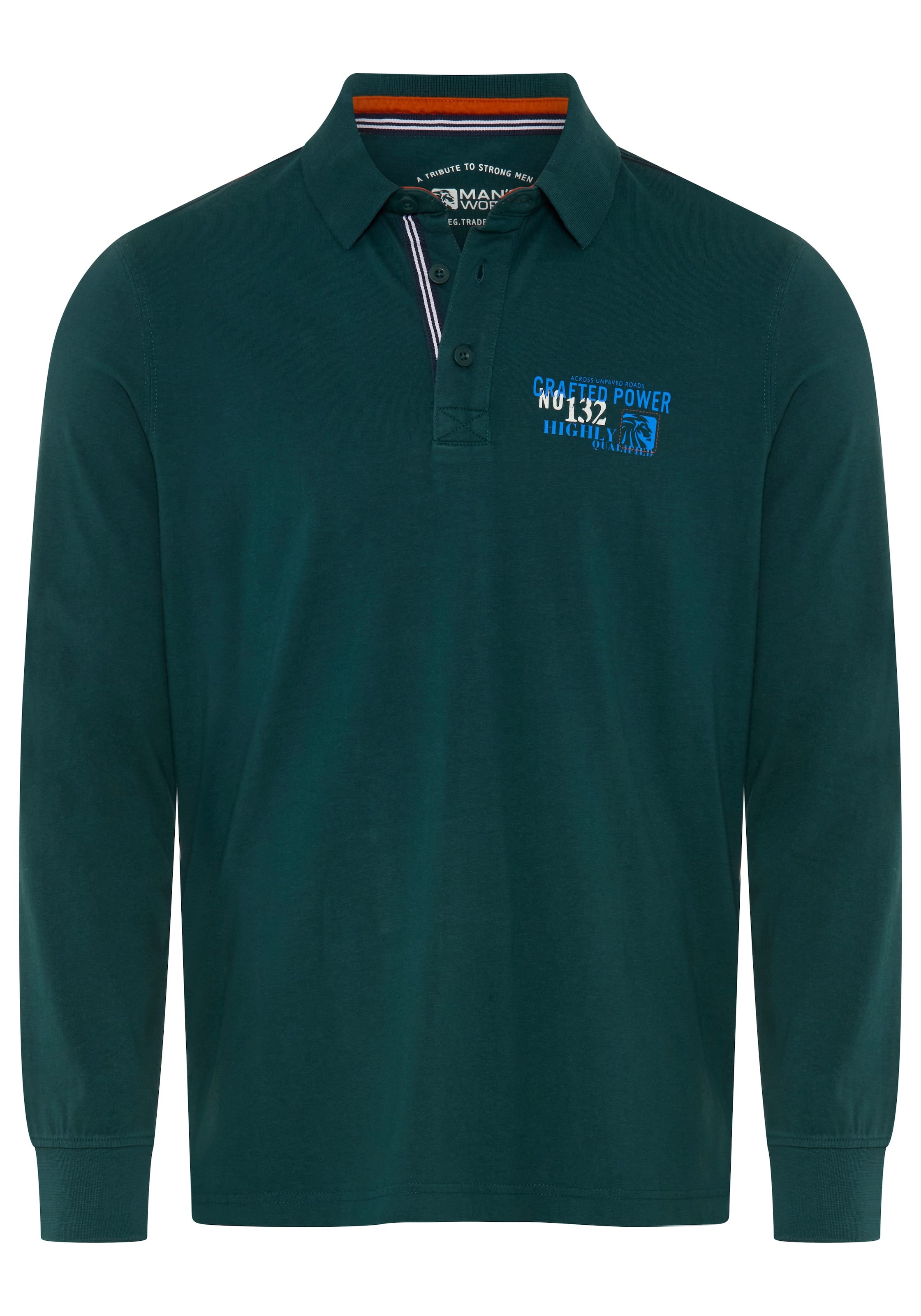 Man's World Poloshirt Normale Passform, mit Langarm, klassischer Look