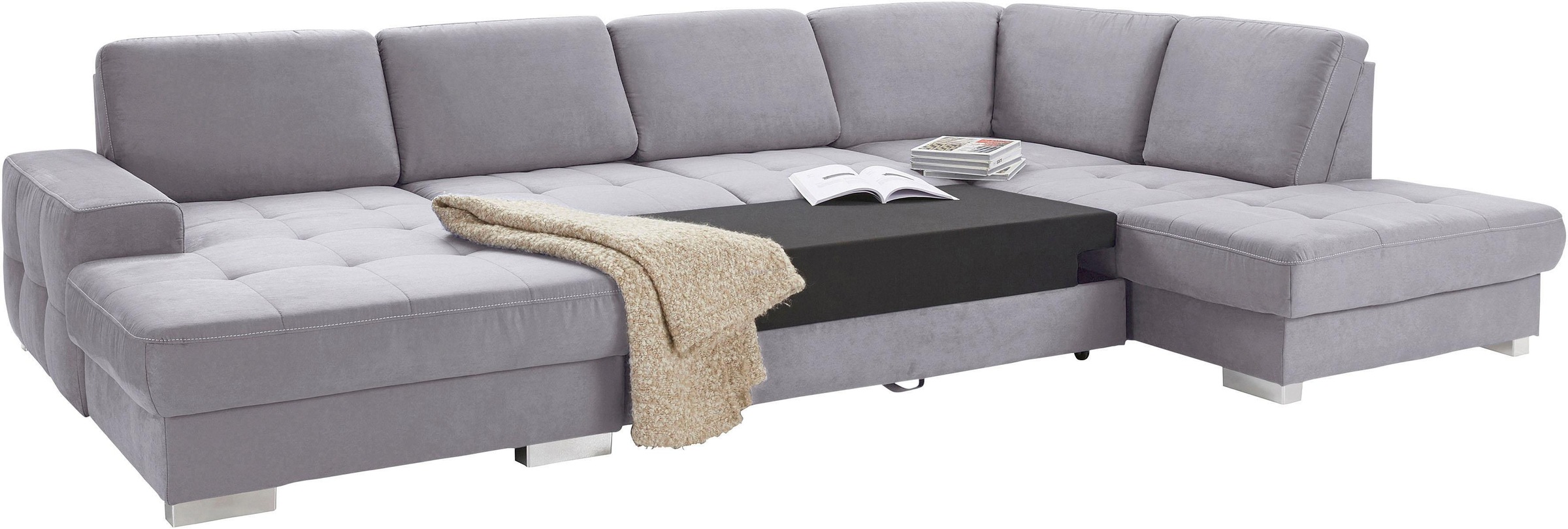 sit&more Wohnlandschaft »Santorini U-Form«, mit Federkern und Sitztiefenverstellung, wahlweise mit Bettfunktion