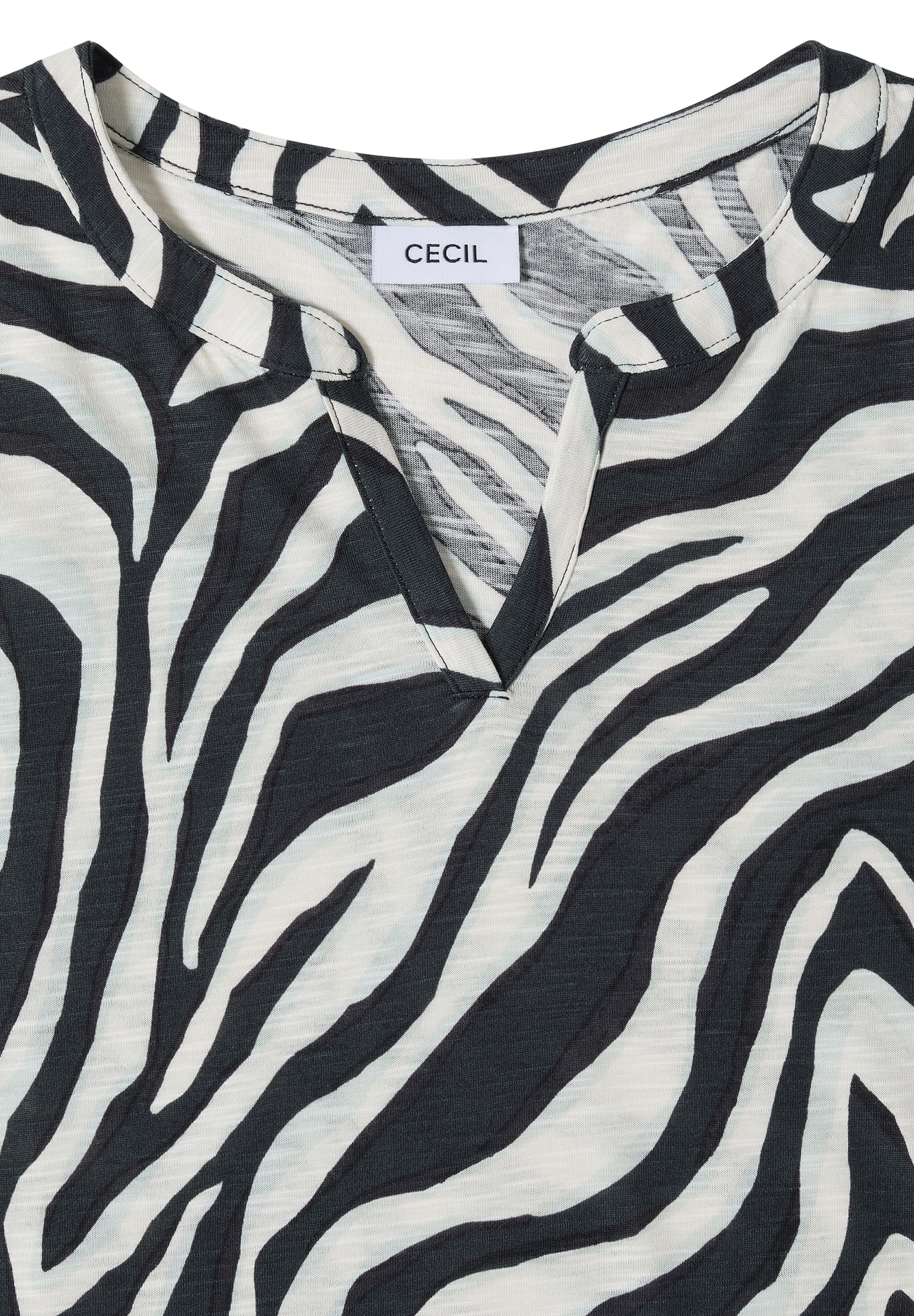 Cecil Kurzarmshirt Sommershirt mit Zebra-Print
