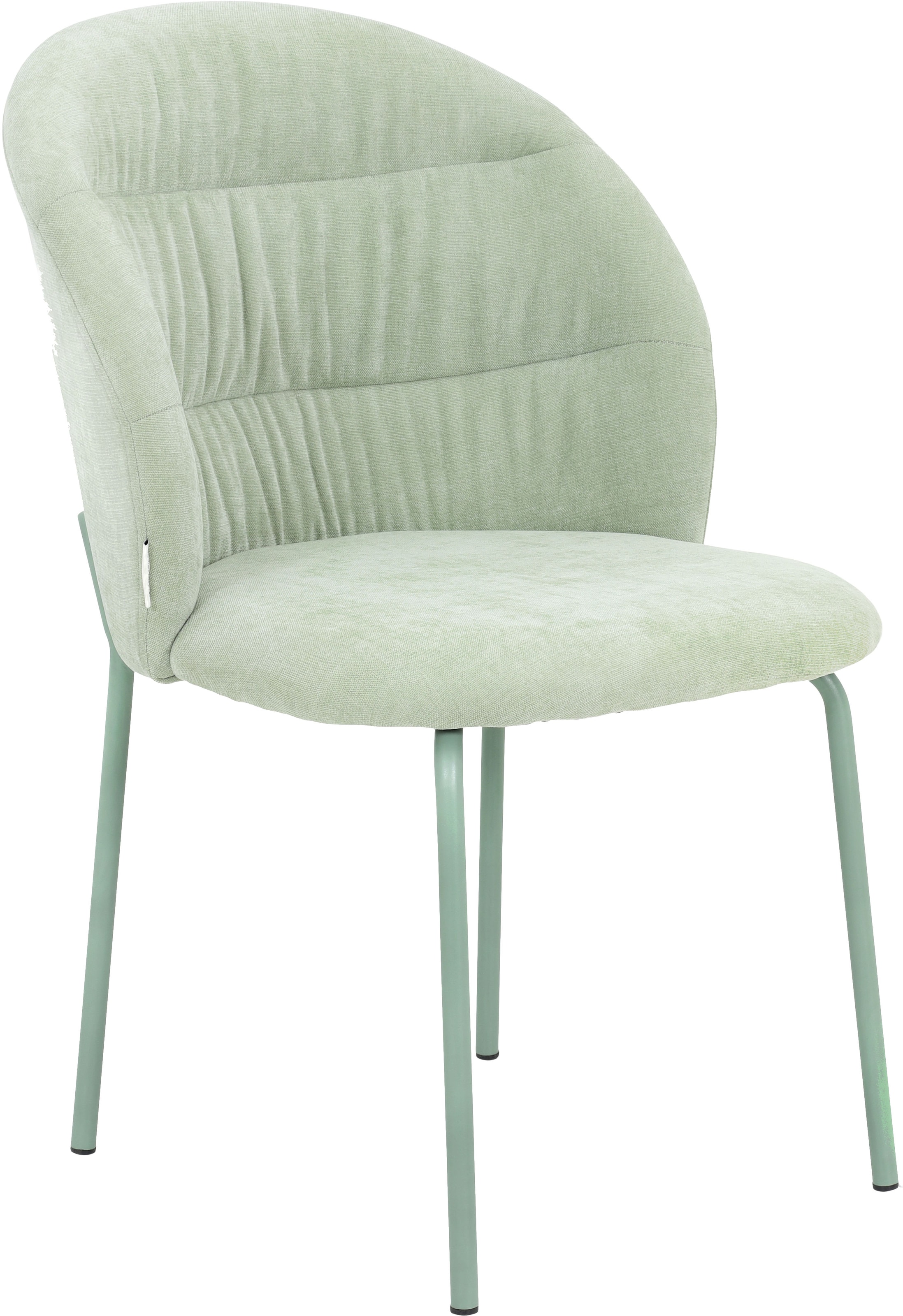 TOM TAILOR HOME 4-Fussstuhl »LEAF CHAIR«, (Set), 2 St., Chenille, 4-Fussgestell, Raffung in der Rückenlehne