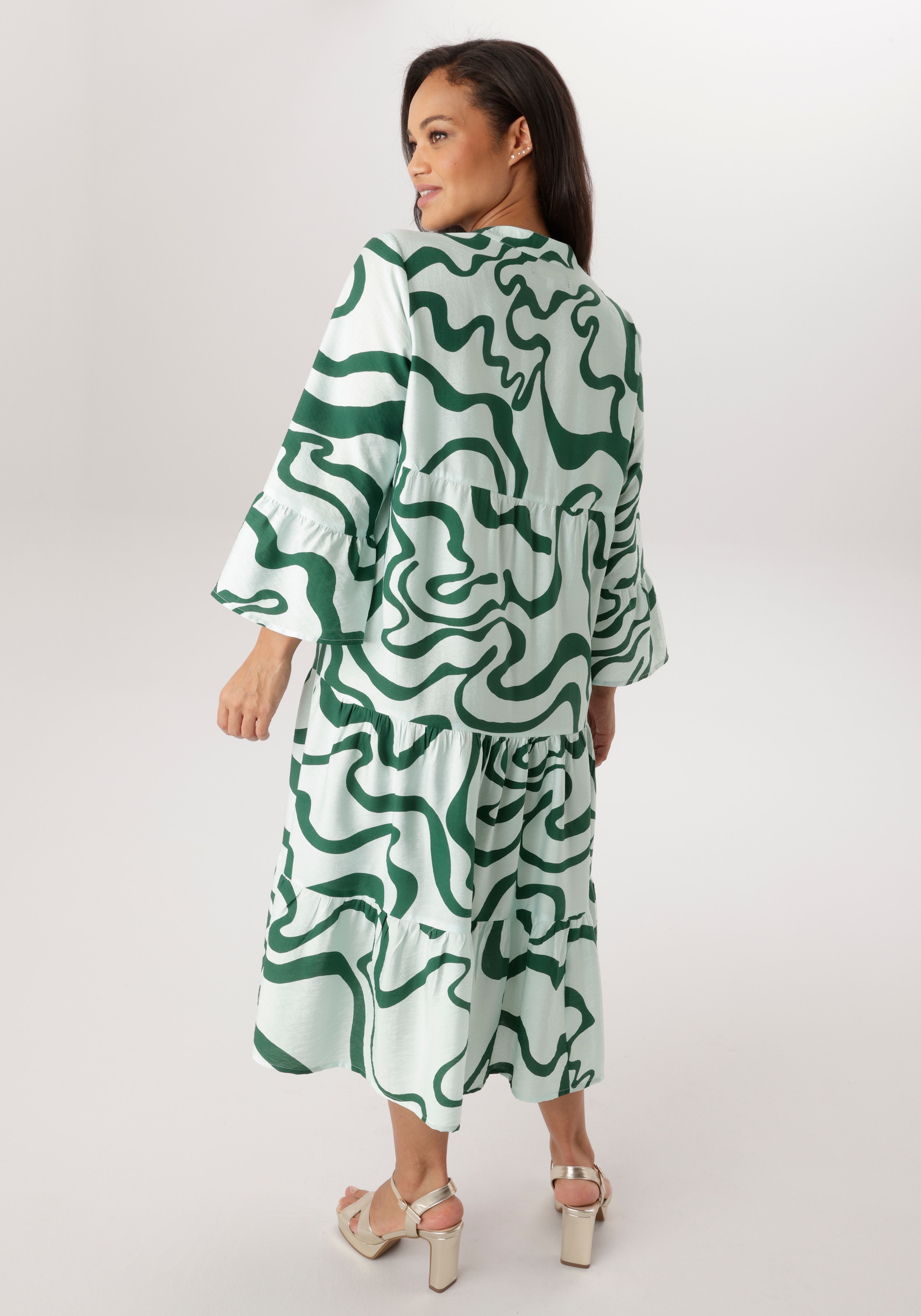 Aniston PLUS Robe midi mit Volant - NEUE KOLLEKTION