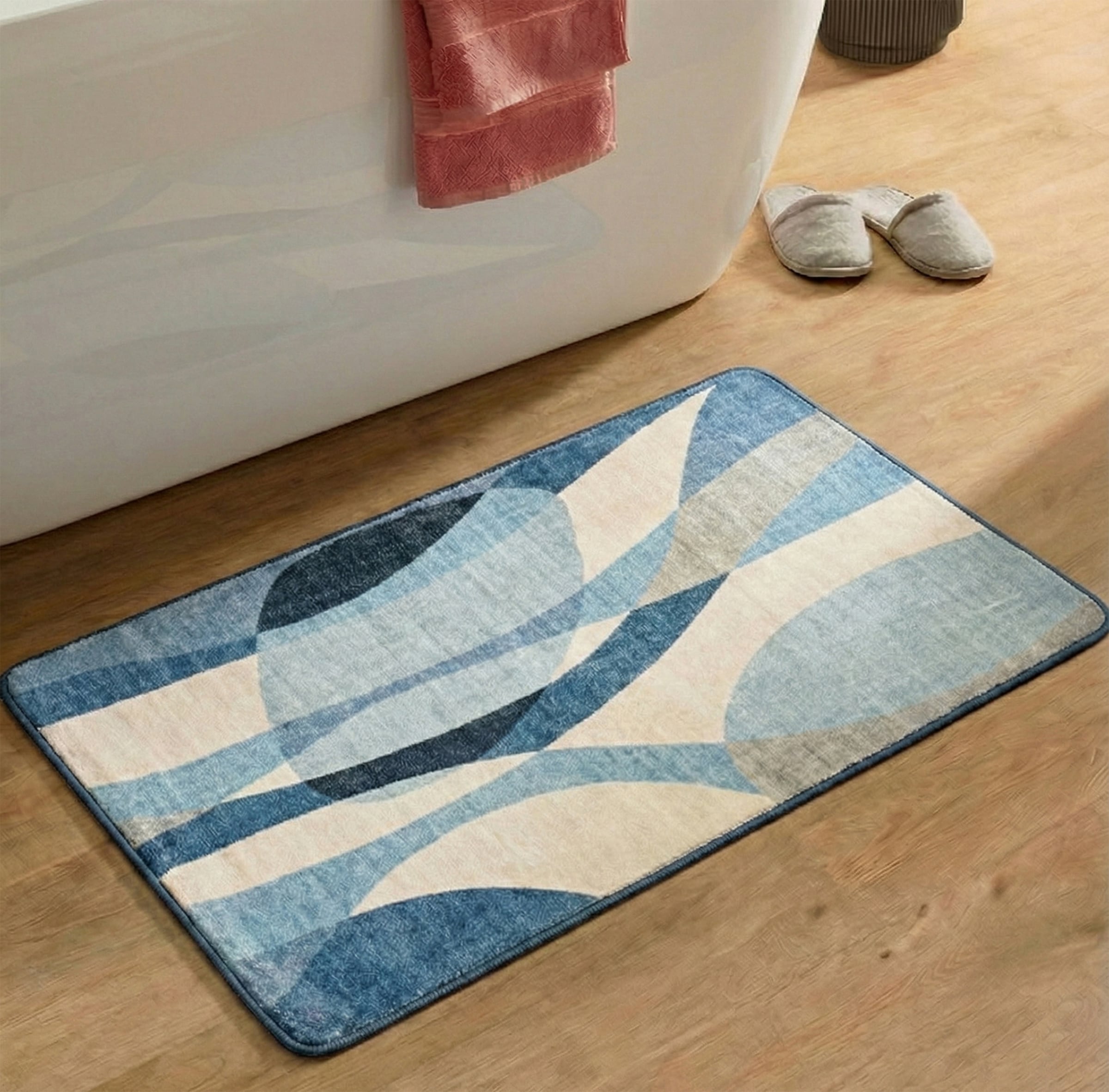 Image of Gino Falcone "Aquata GF-170, Badvorleger, Badezimmer Teppich" Höhe 7 mm rutschhemmend beschichtet fussbodenheizungsgeeignet Badteppich, bedruckt, modernes Design, rechteckig