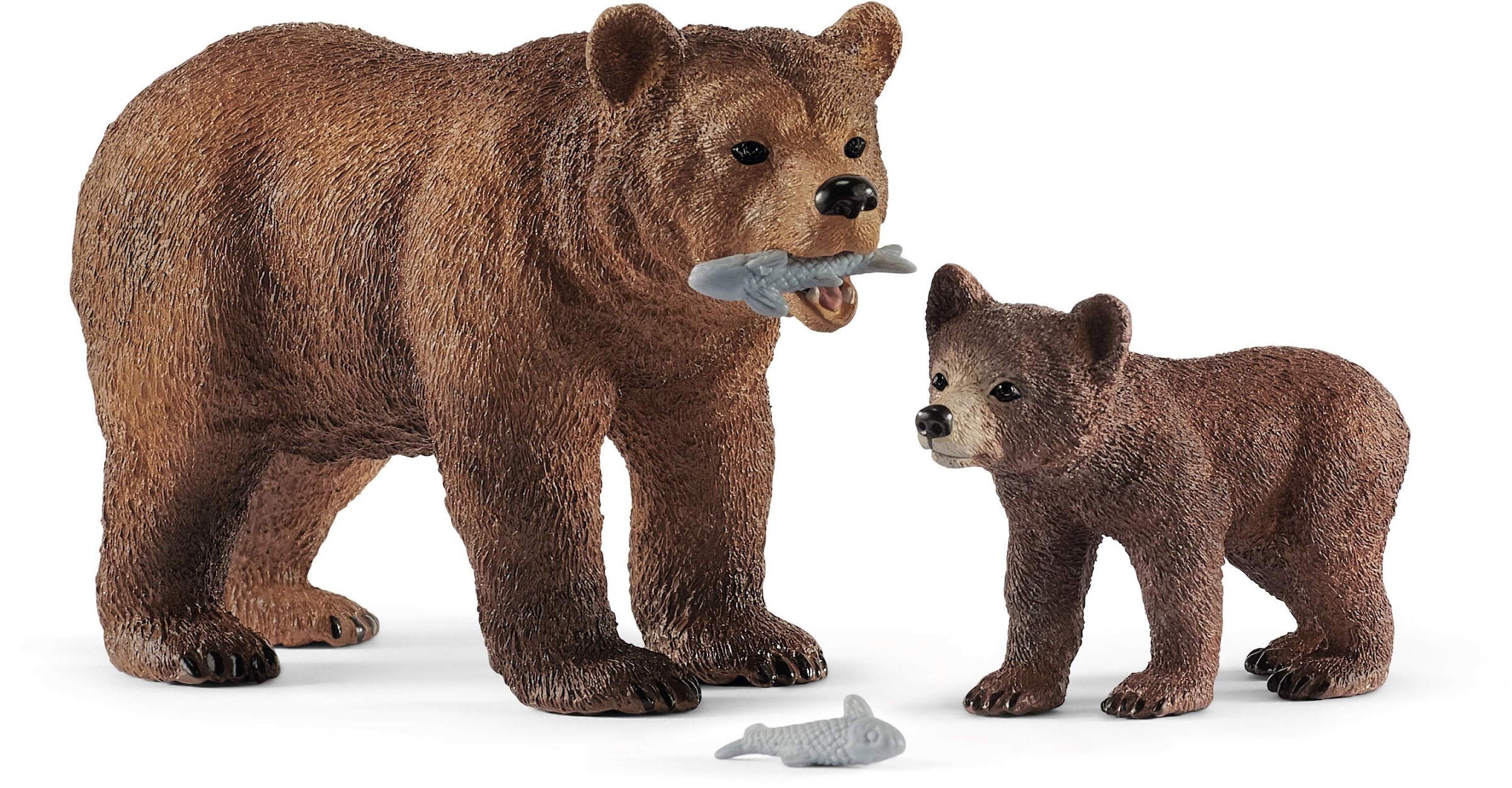 Schleich® Spielfigur »WILD LIFE, Grizzlybär-Mutter mit Jungem (42473)«