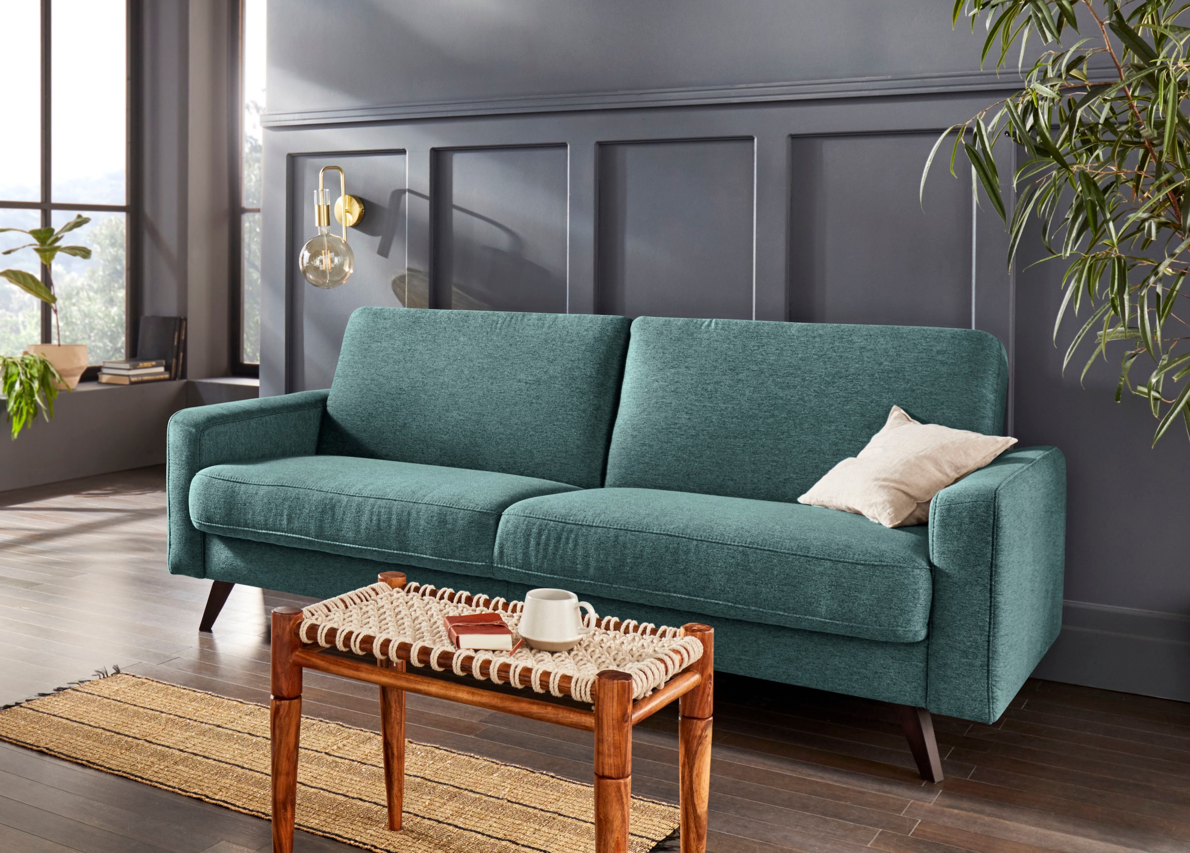 exxpo - sofa fashion 3-places »Samso, elegant und bequem, toller Sitzkomfort, Schlafsofa« Kippcouch, inklusive Bettfunktion und Bettkasten, Komfortsitzhöhe 49cm