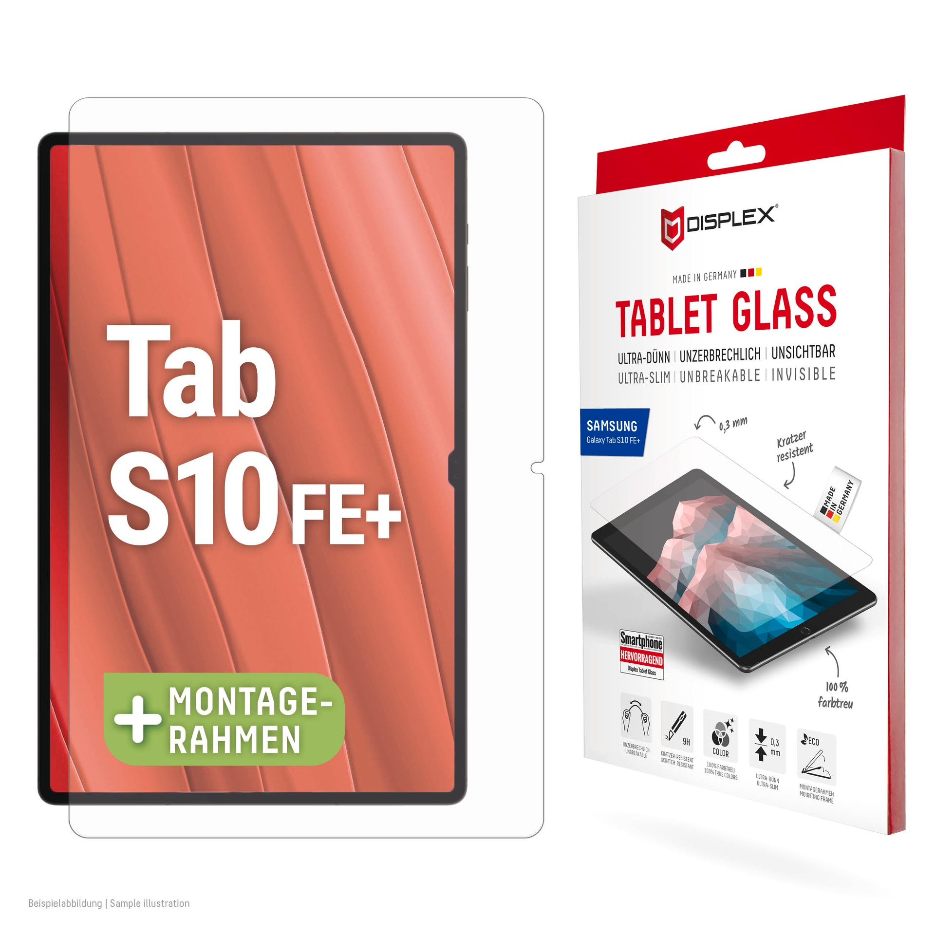 Image of Displex Displayschutzglas "Tablet Glass" für Samsung Galaxy Tab S10 FE+ Displayschutzfolie, Schutzfolie, Bildschirmschutz, kratz- & stossfest
