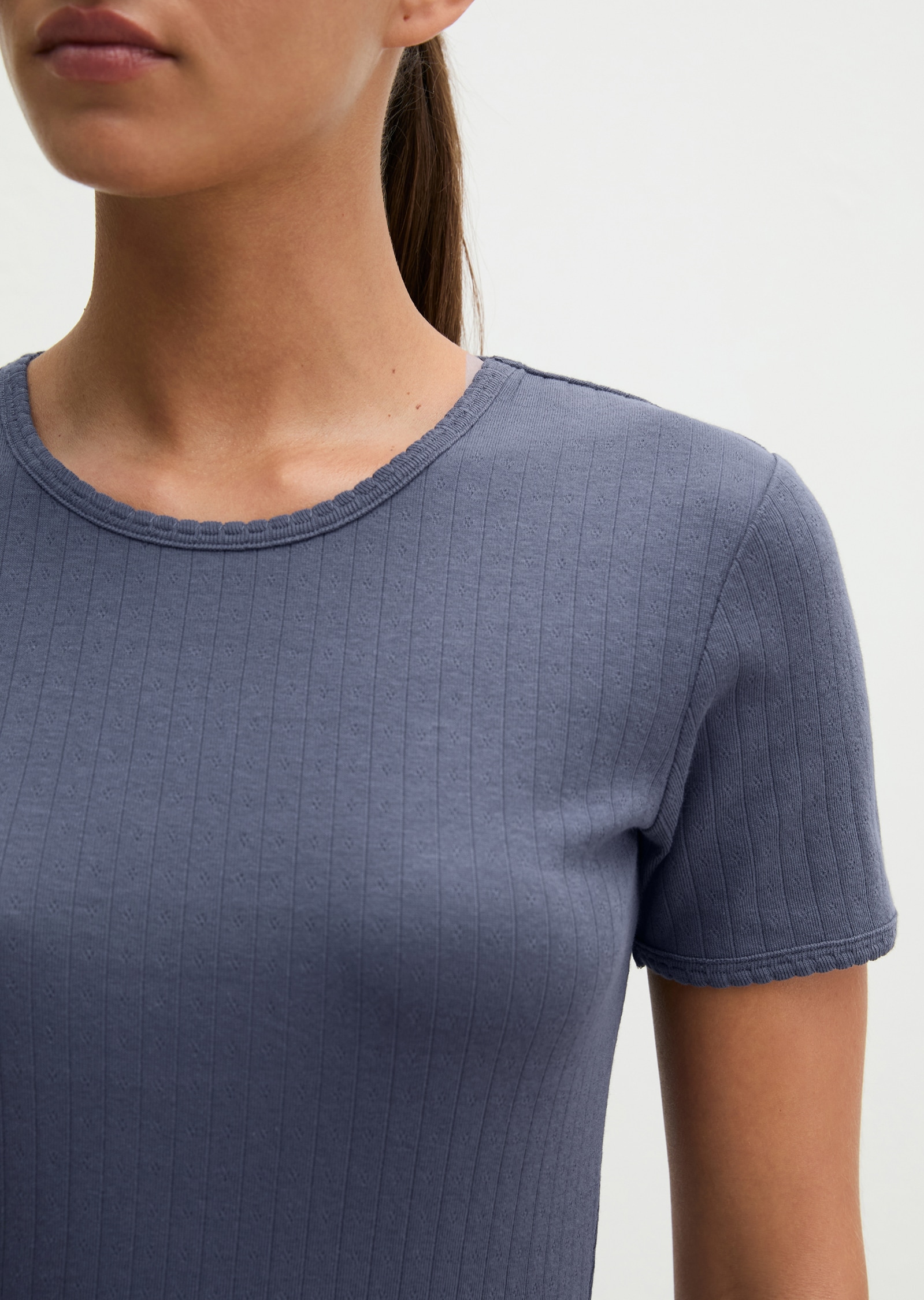 Marc O'Polo Pyjamaoberteil »Mix'n Match Airy Cotton Rib« Kurzarm, mit feingerippter Ajour-Optik, für Homewear