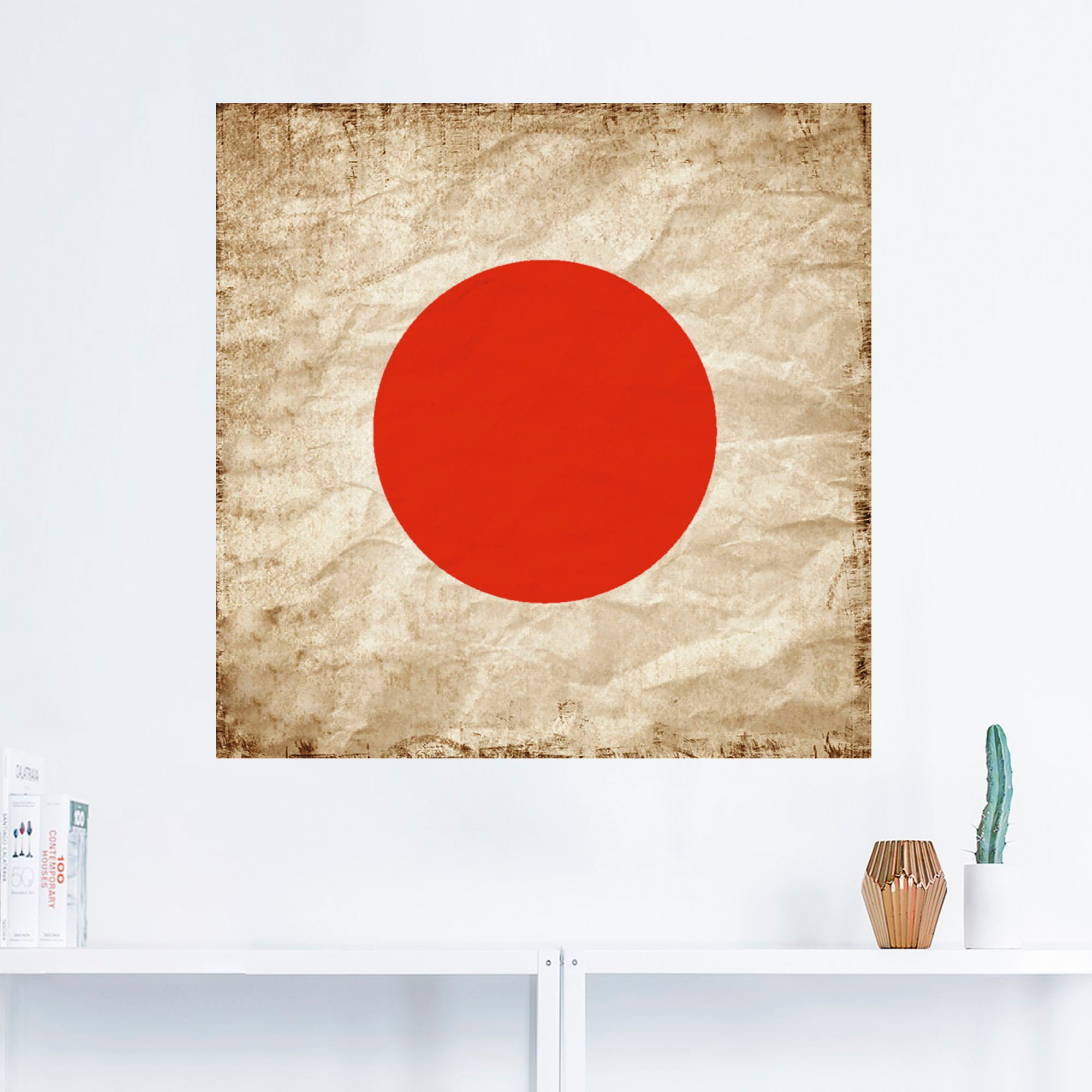 Artland Wandbild »Japanische Flagge Japan Symbol«, Zeichen, (1 St.), als Leinwandbild, Wandaufkleber in verschied. Grössen