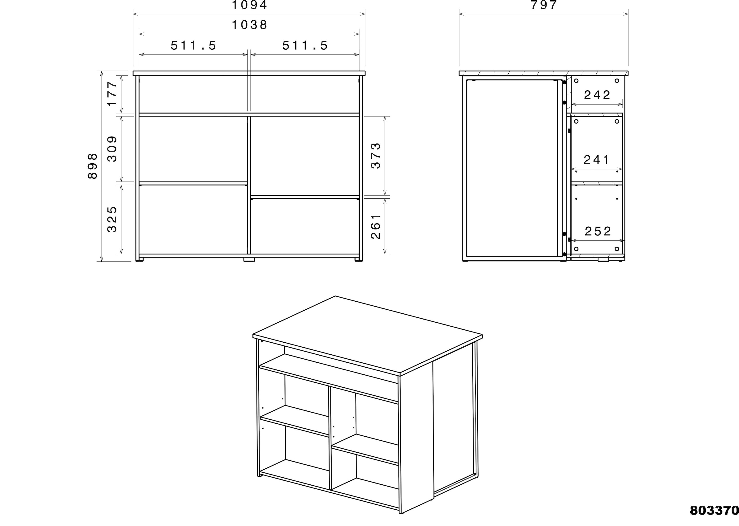 Parisot Schrank-Set »Fumay«, (Set, 2 St.), viel Stauraum, Kabeldurchlass