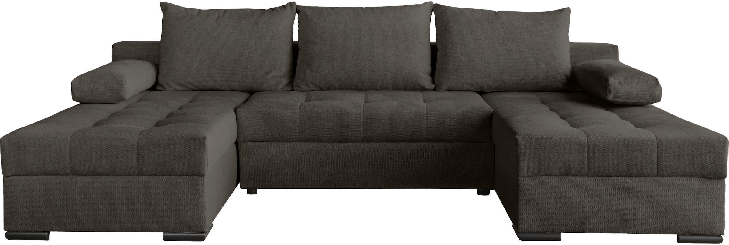 GOODproduct Wohnlandschaft »Home System U-Form, B: 269 - 352 cm, Breiten wählbar« mit Bettfunktion, Bettkasten & Zierkissen, Federkern, Modulsofa