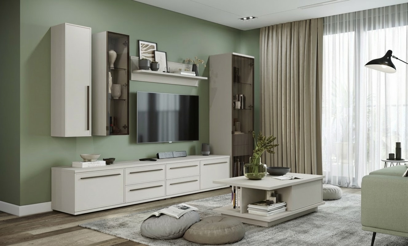 GOODproduct Hängevitrine »Opera, Wandschrank, Schwebendes Design für modernen Wohnraum« UV lackiert, Soft Close Funktion, Wandmontiert