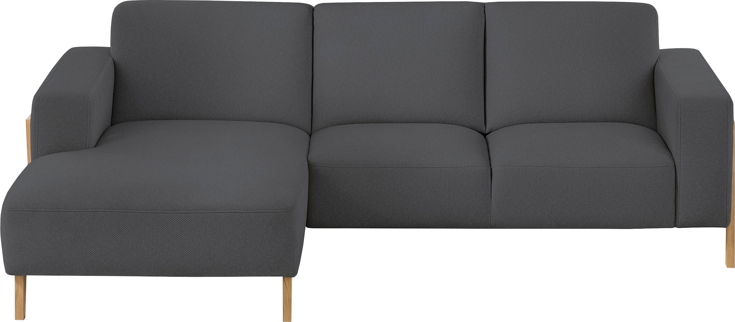 exxpo - sofa fashion Ecksofa »Starr, modern und klassisches Design, hochwertige Verarbeitung, bequem« L-Form, wahlw. elektrische Sitztiefenverstellung, Massivholzfüsse