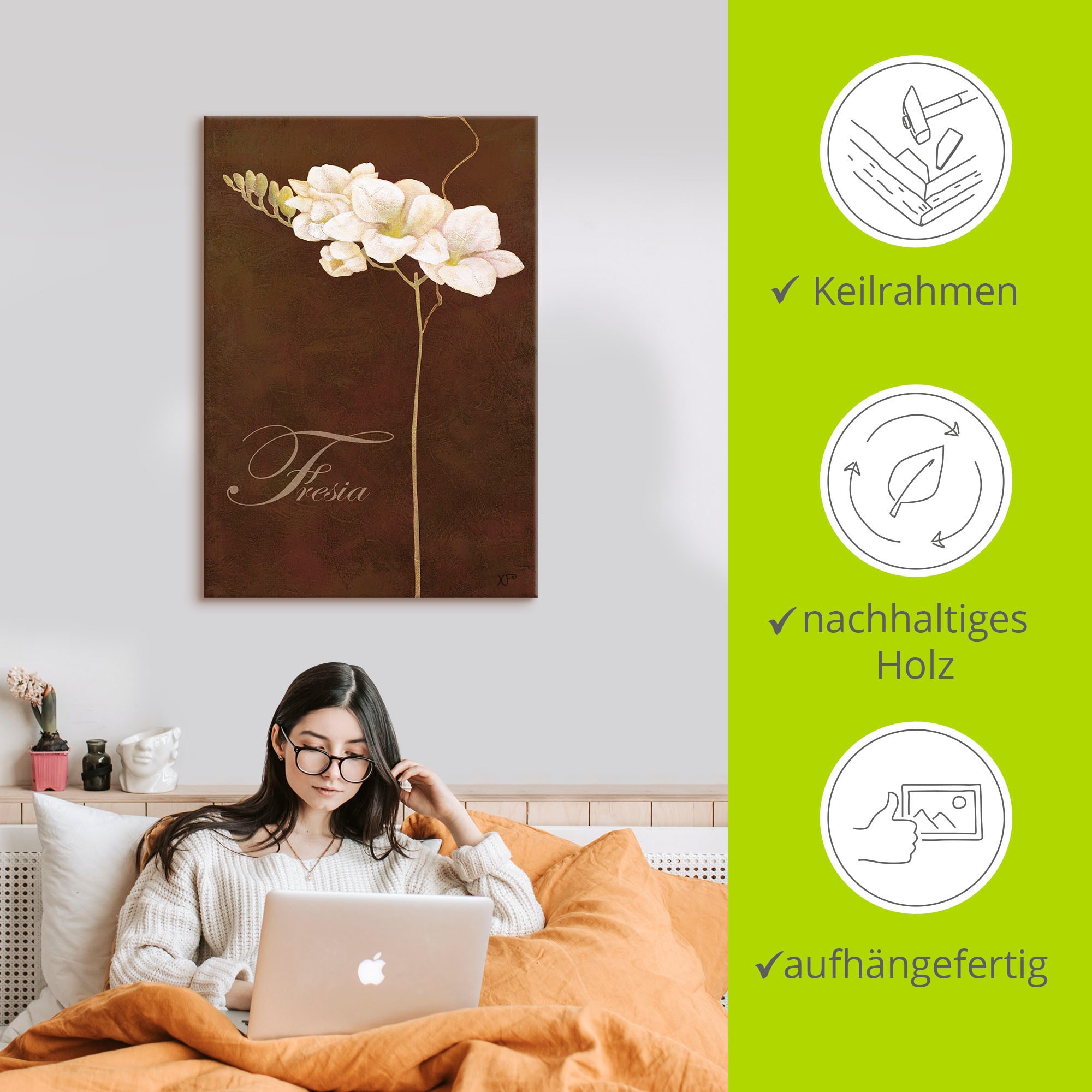 Artland Wandbild »Freesie«, Blumen, (1 St.), als Leinwandbild in verschied. Grössen