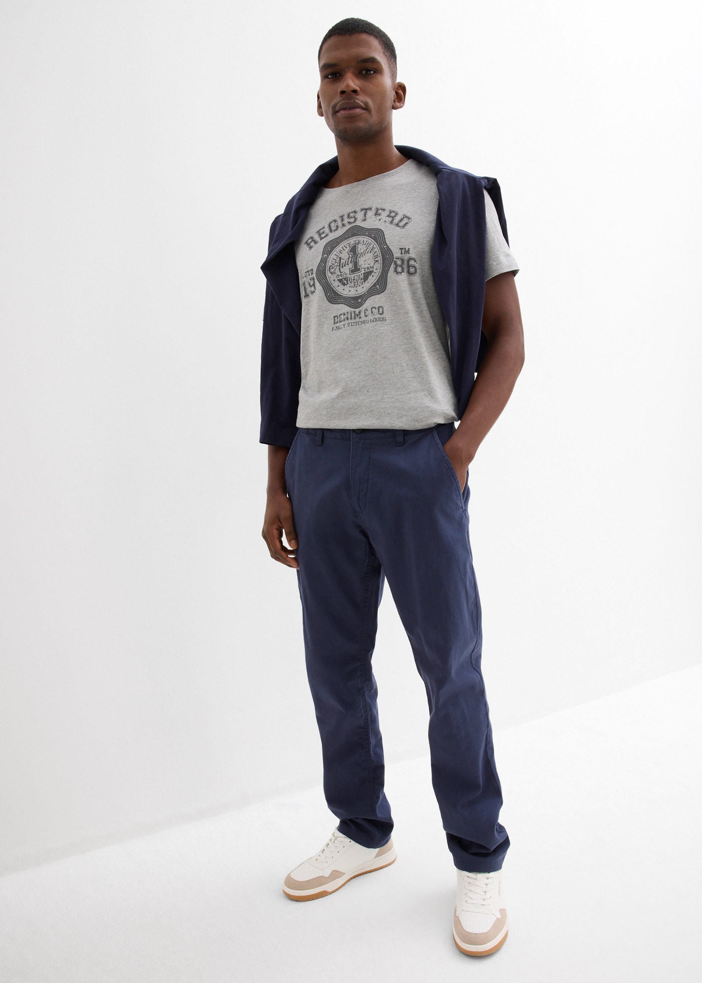 bonprix Chinohose  aus Leinen und Baumwolle, Regular Fit, leichte Materialqualität